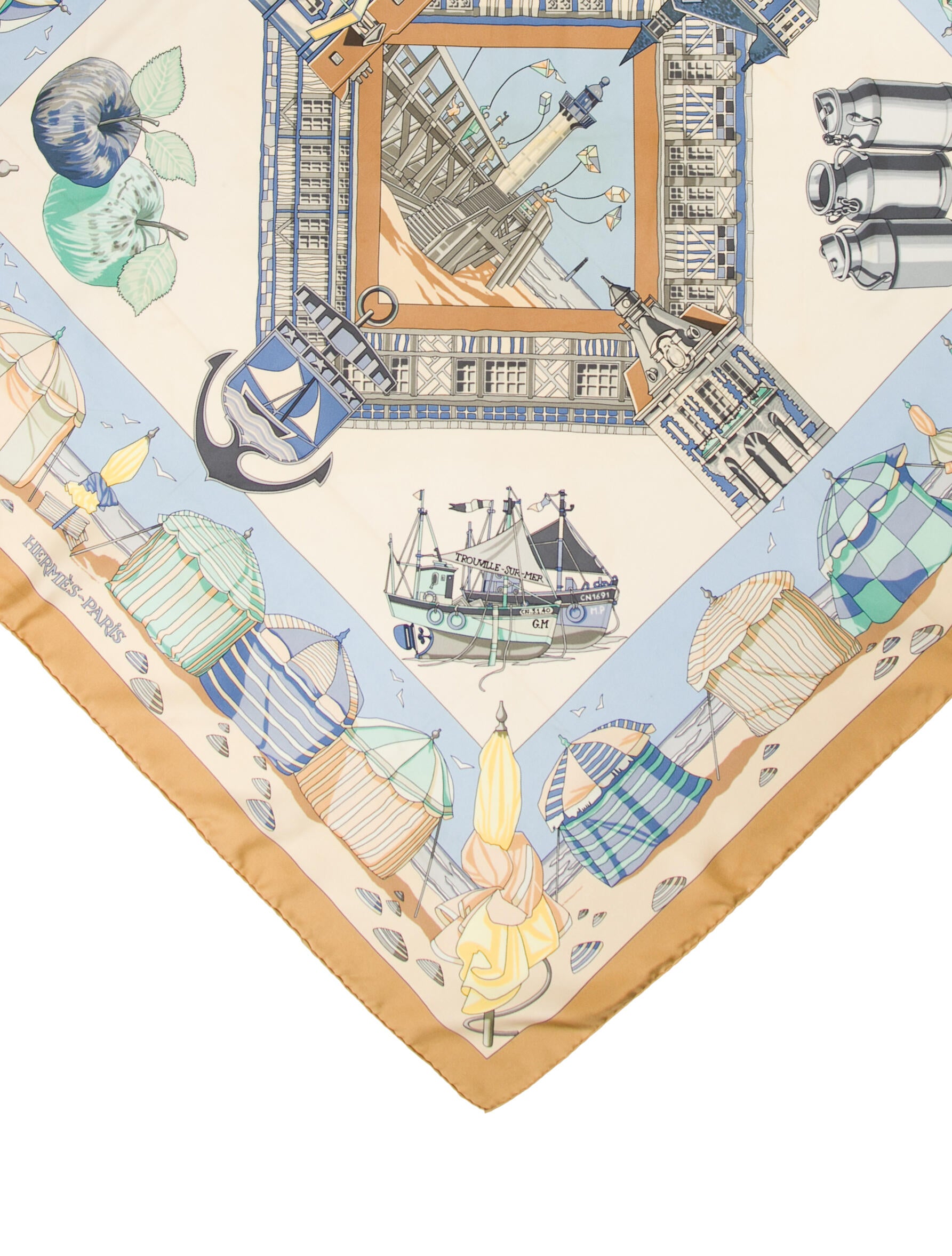 Hermès Charmes des Plages Normandes Silk Scarf