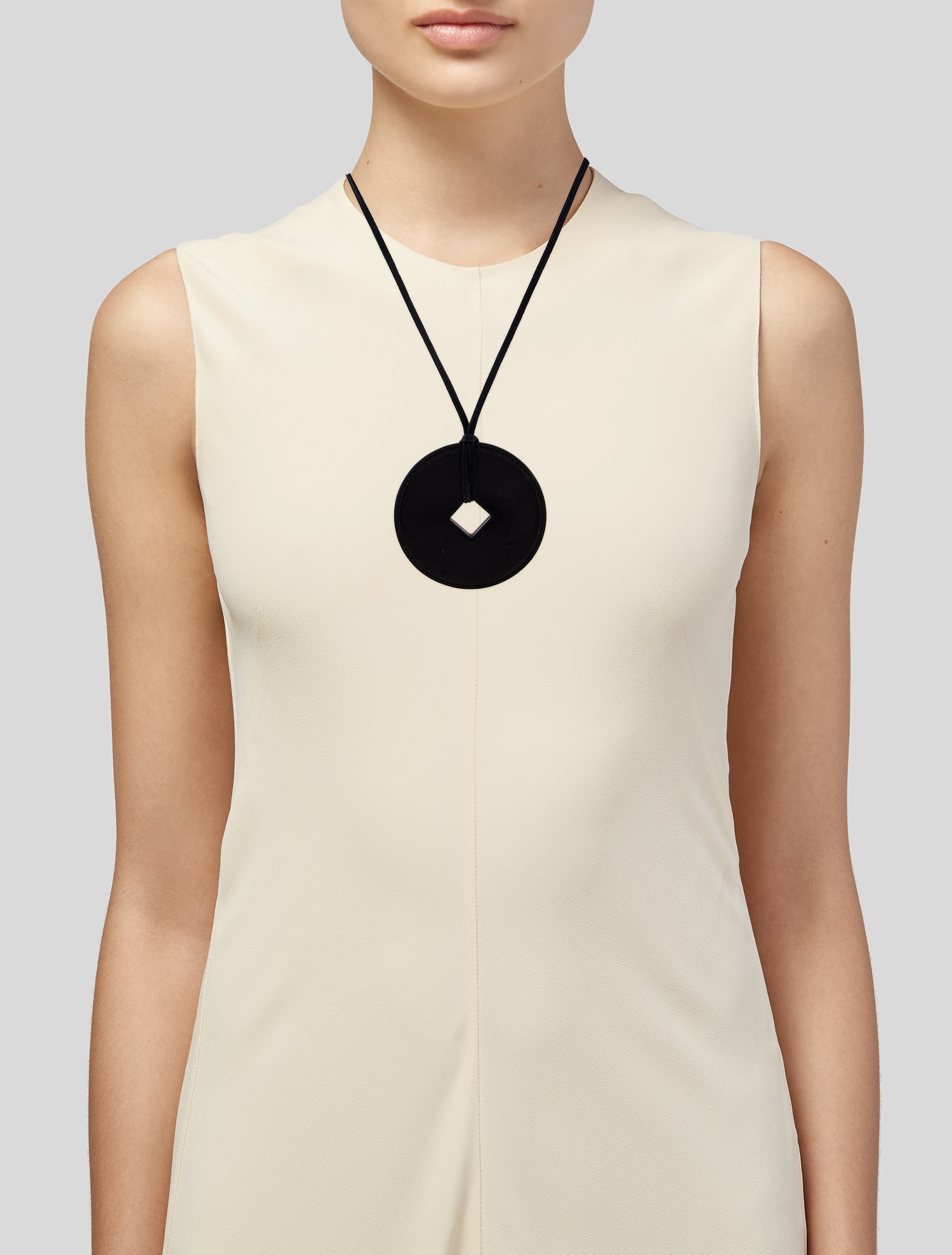 Hermès Leather Pendant Cord Necklace