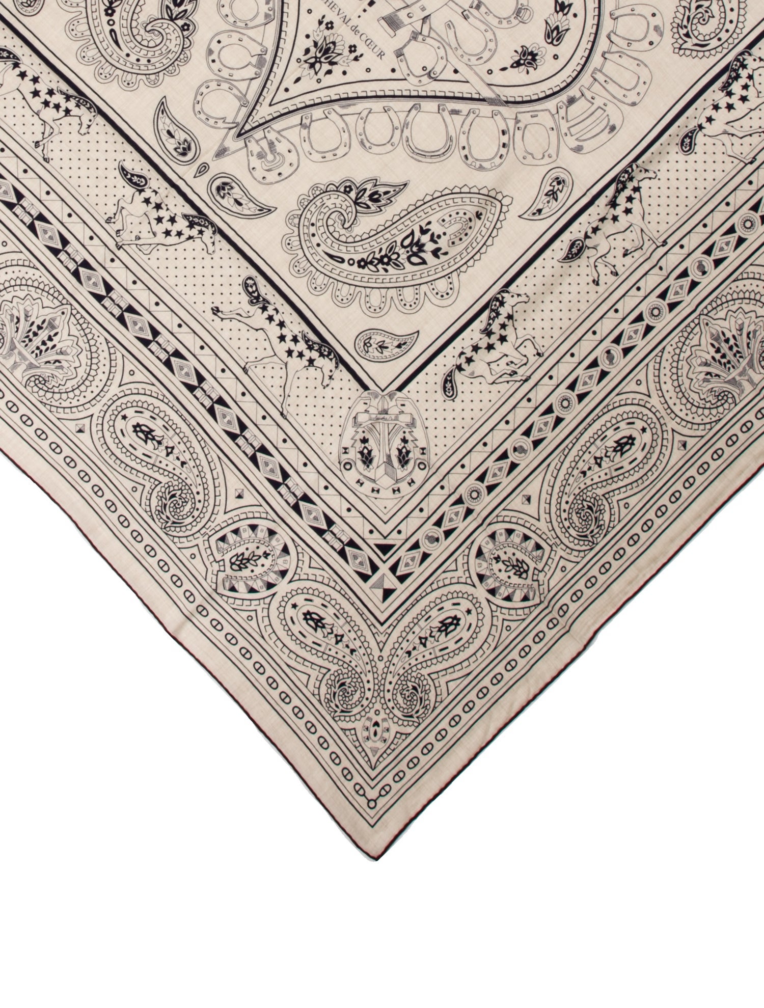 Hermès Cheval de Coeur Bandana Cashmere Shawl w/ Tags