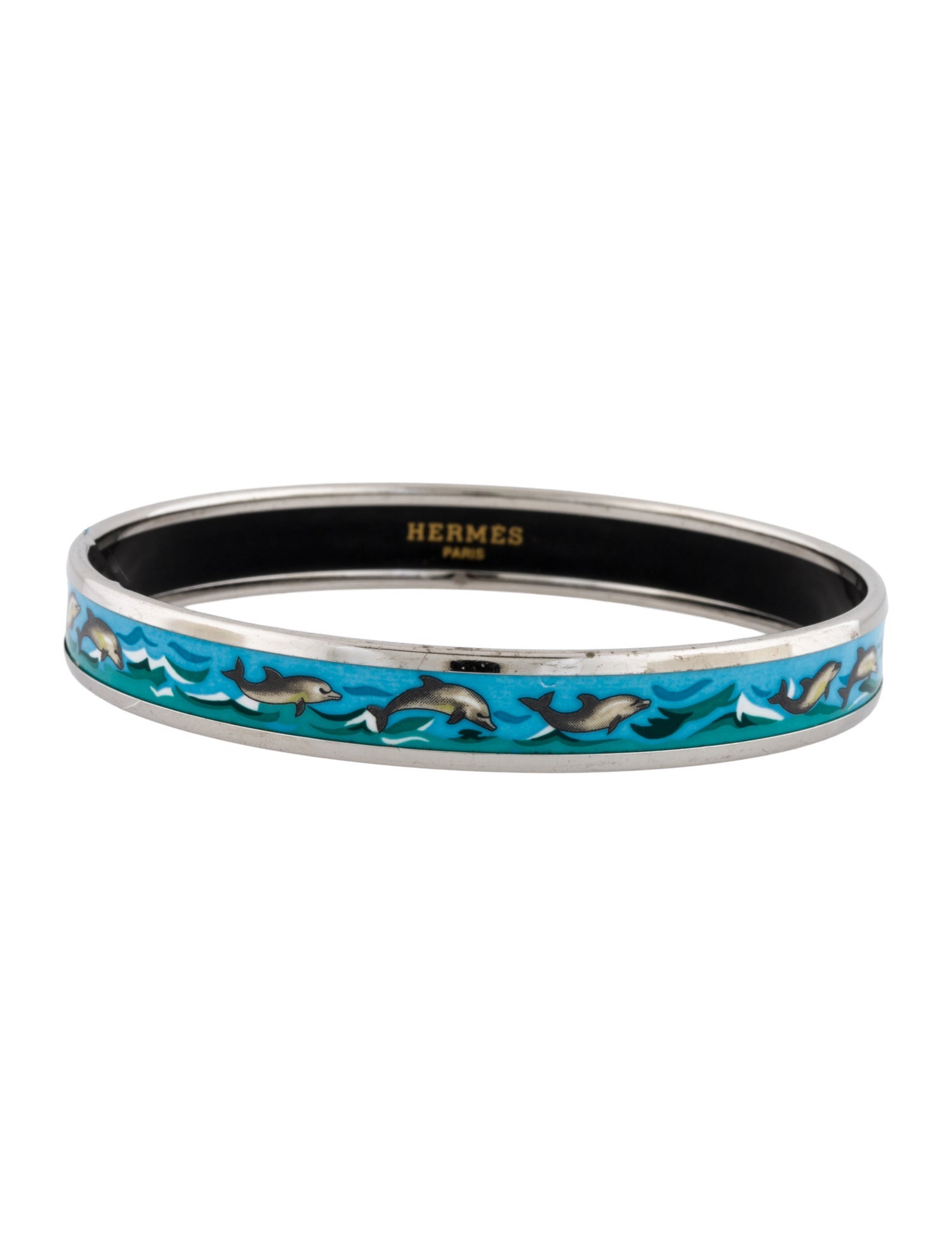 Hermès Vintage Narrow Enamel Bangle Bracelet