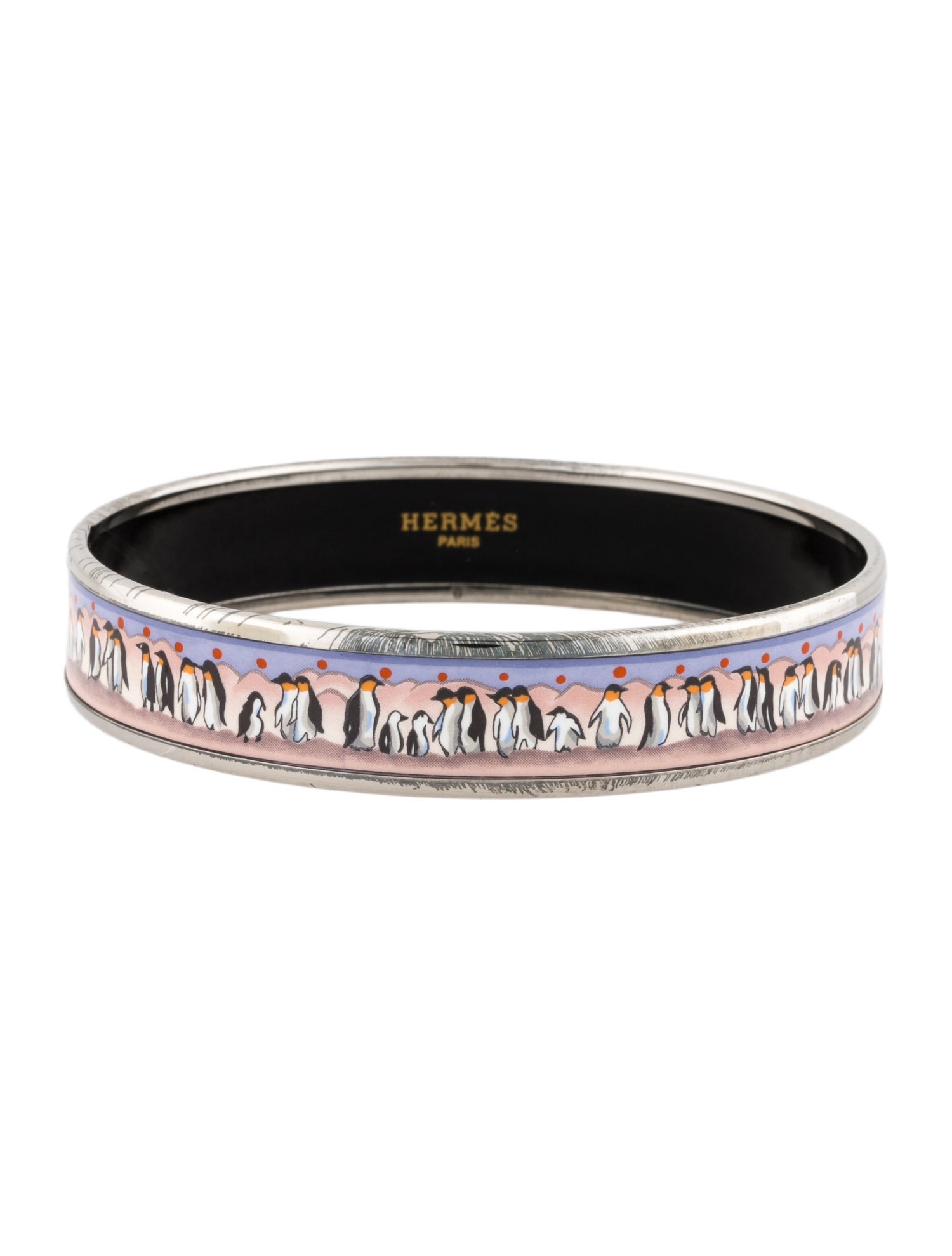 Hermès Vintage Narrow Enamel Bangle Bracelet