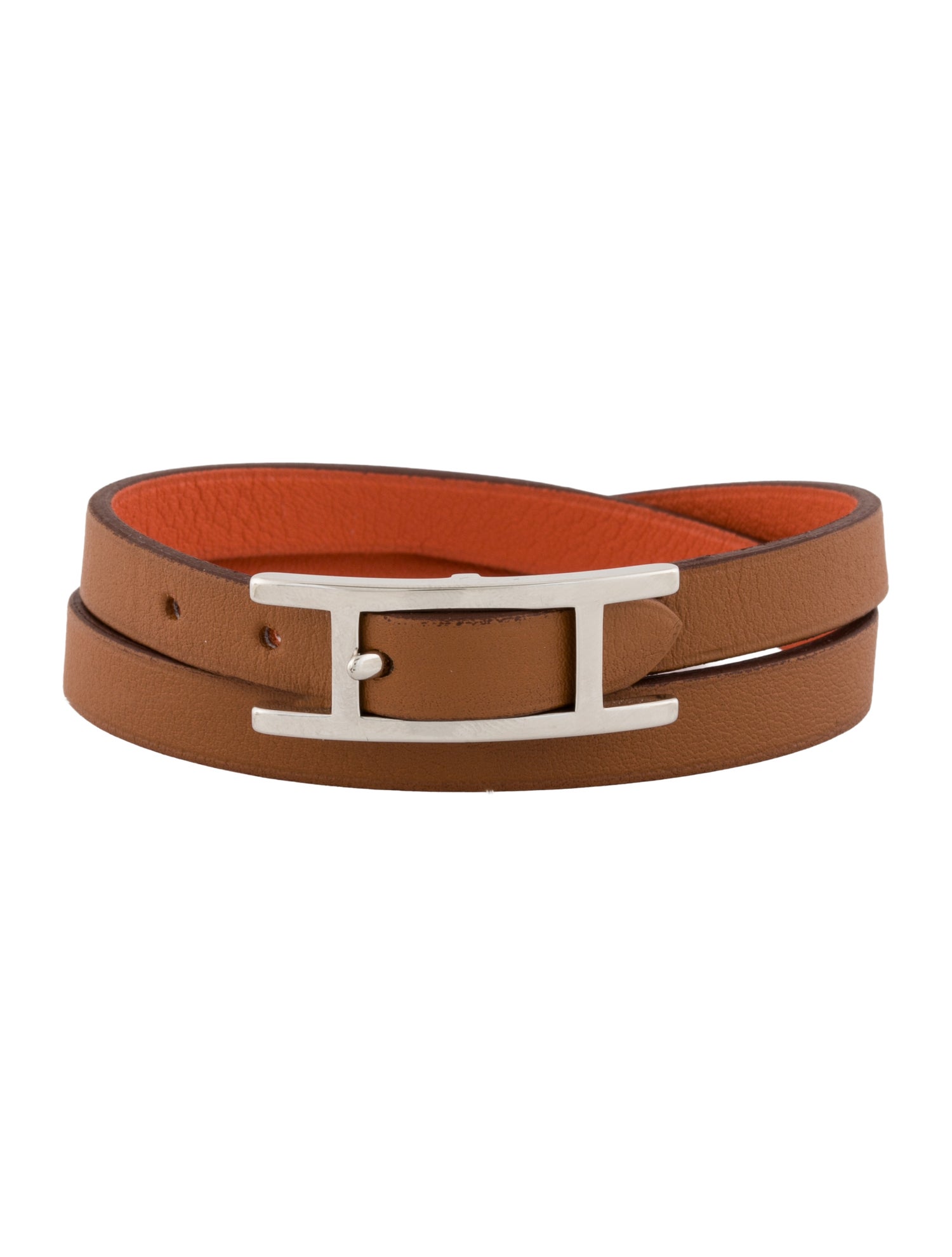 Hermès Leather Behapi Double Tour Bracelet