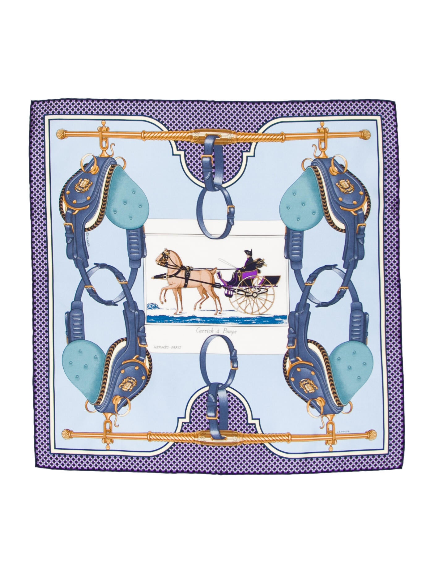 Hermès Carrick à Pompe Silk Scarf