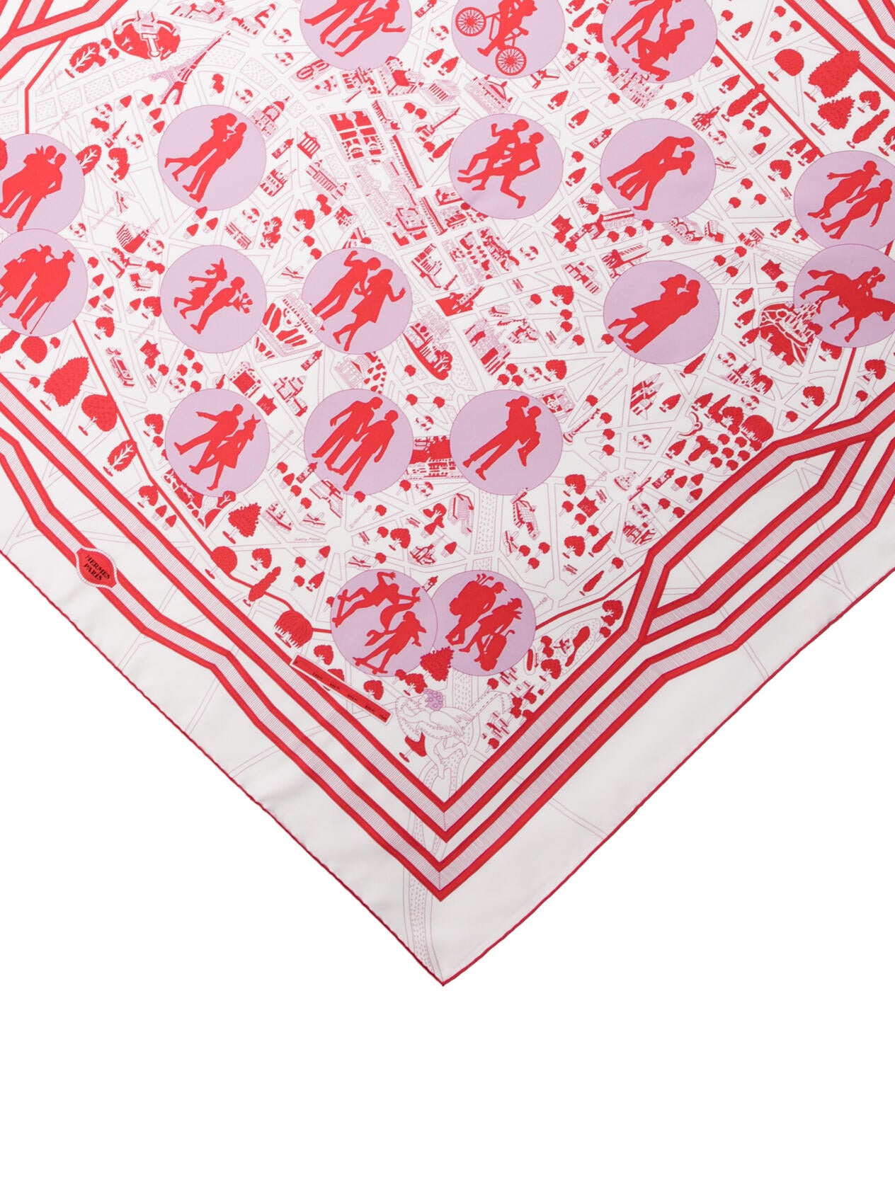 Hermès Les Nouveaux Amoureux de Paris Silk Scarf