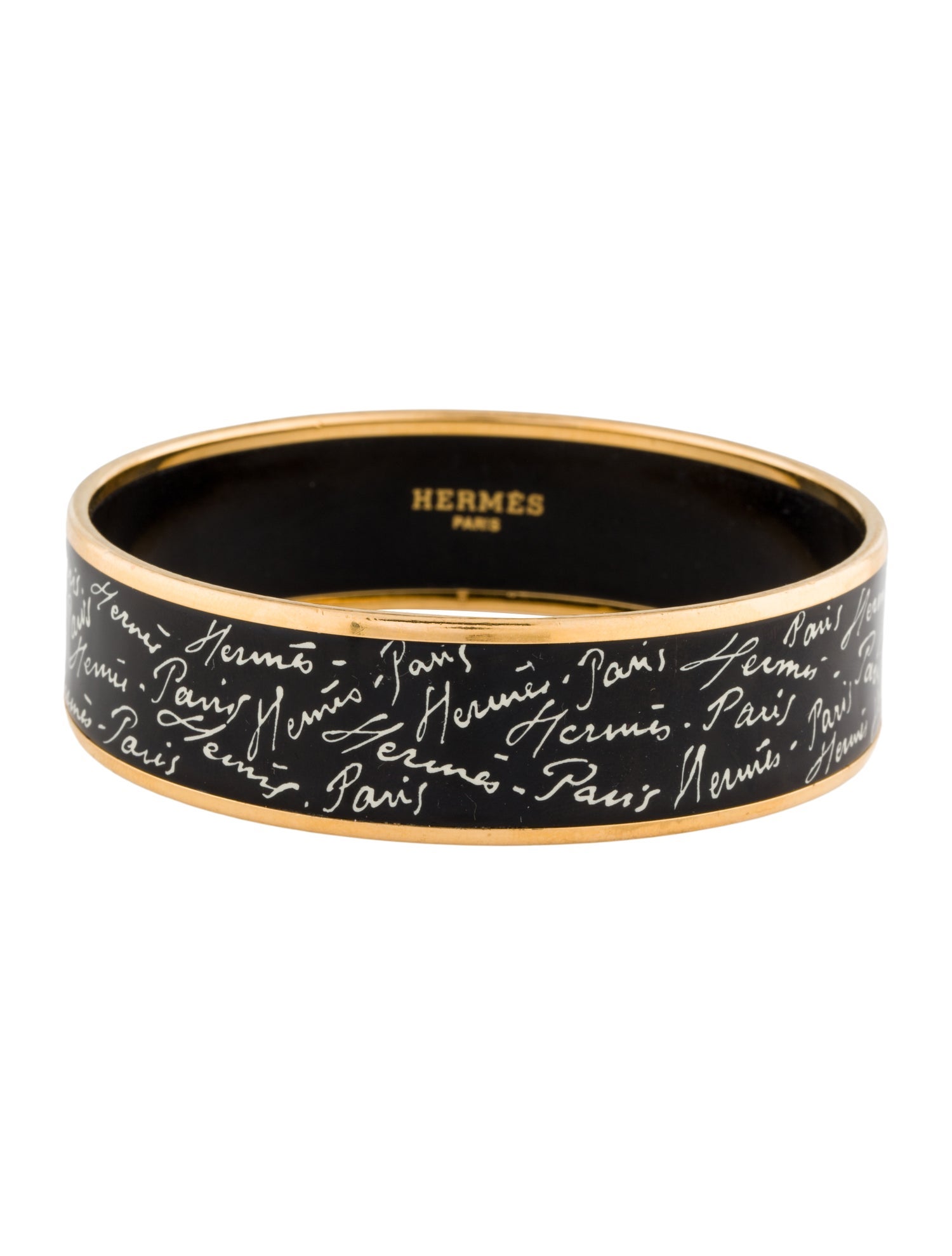 Hermès Wide Enamel Bangle Bracelet