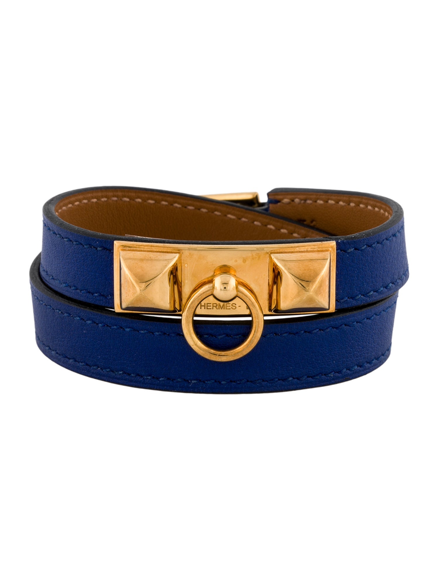 Hermès Leather Rivale Double Tour Wrap Bracelet