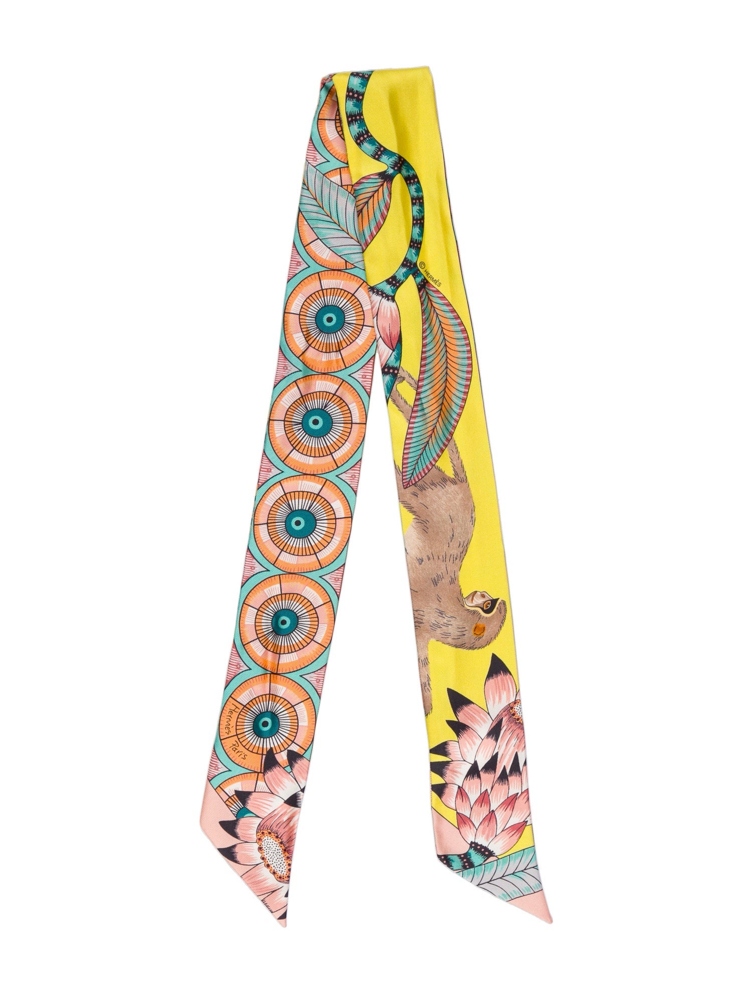 Hermès The Savana Dance Silk Twilly Scarf