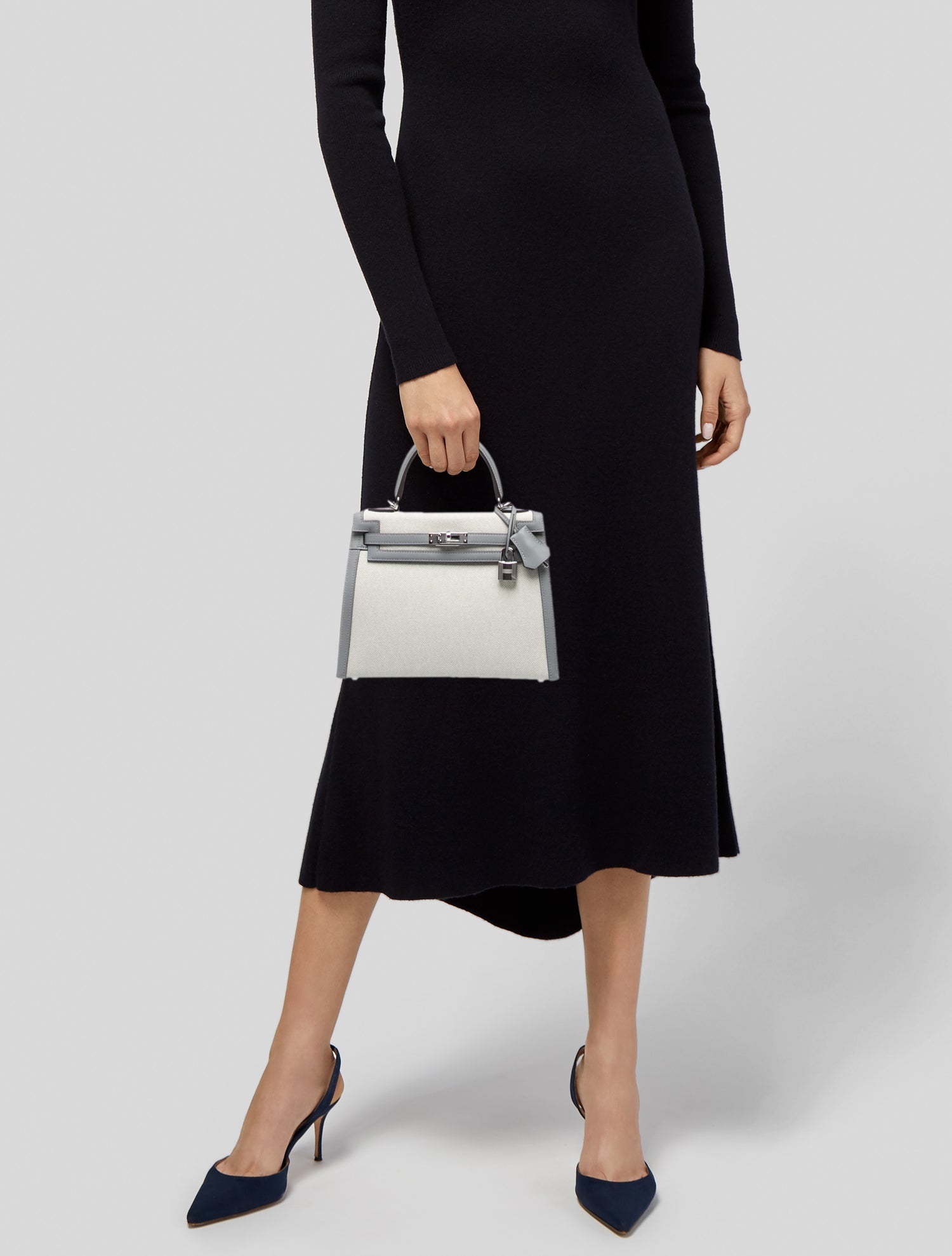 Hermès Toile H & Swift Kelly II Sellier 25