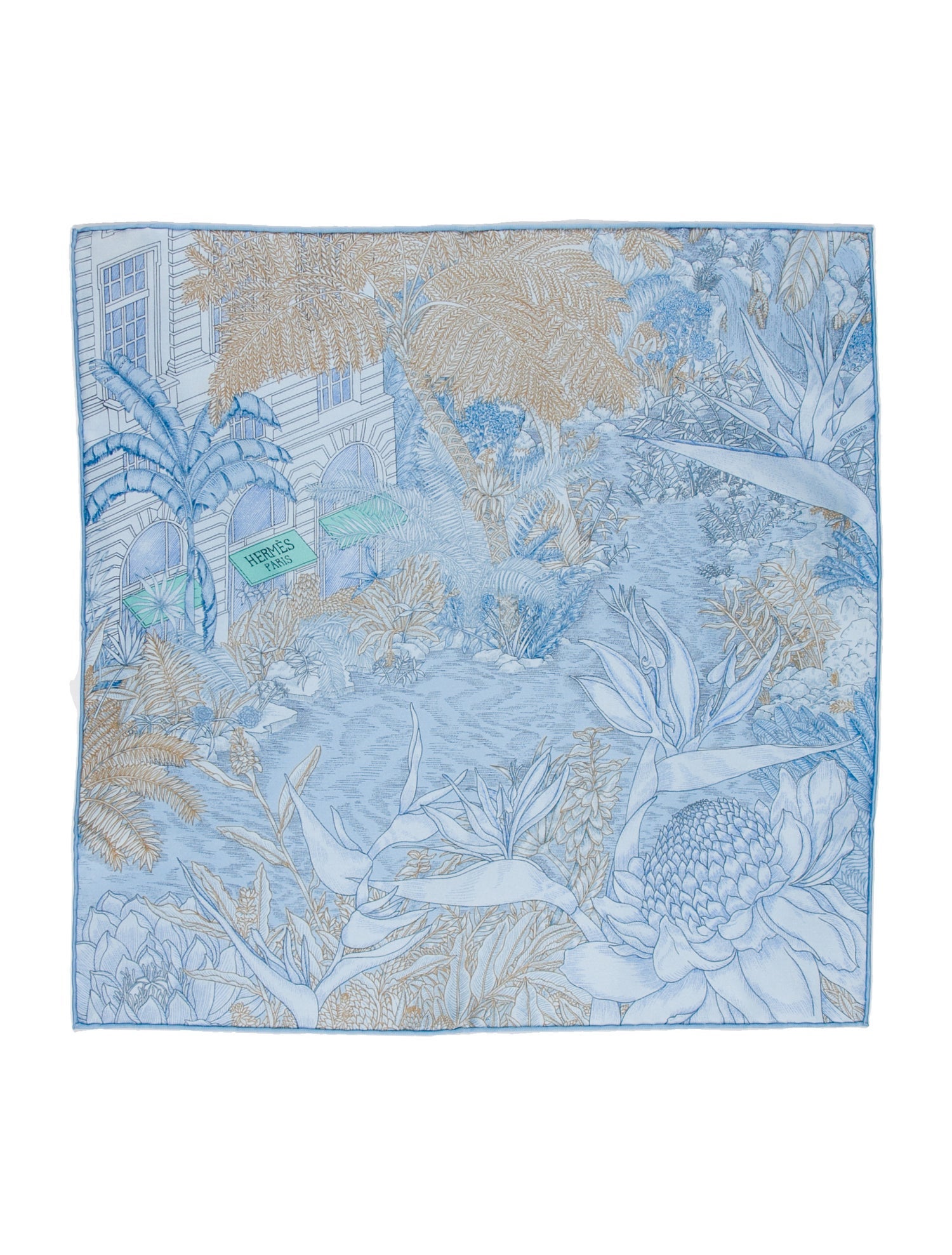 Hermès Faubourg Tropical Detail Silk Scarf