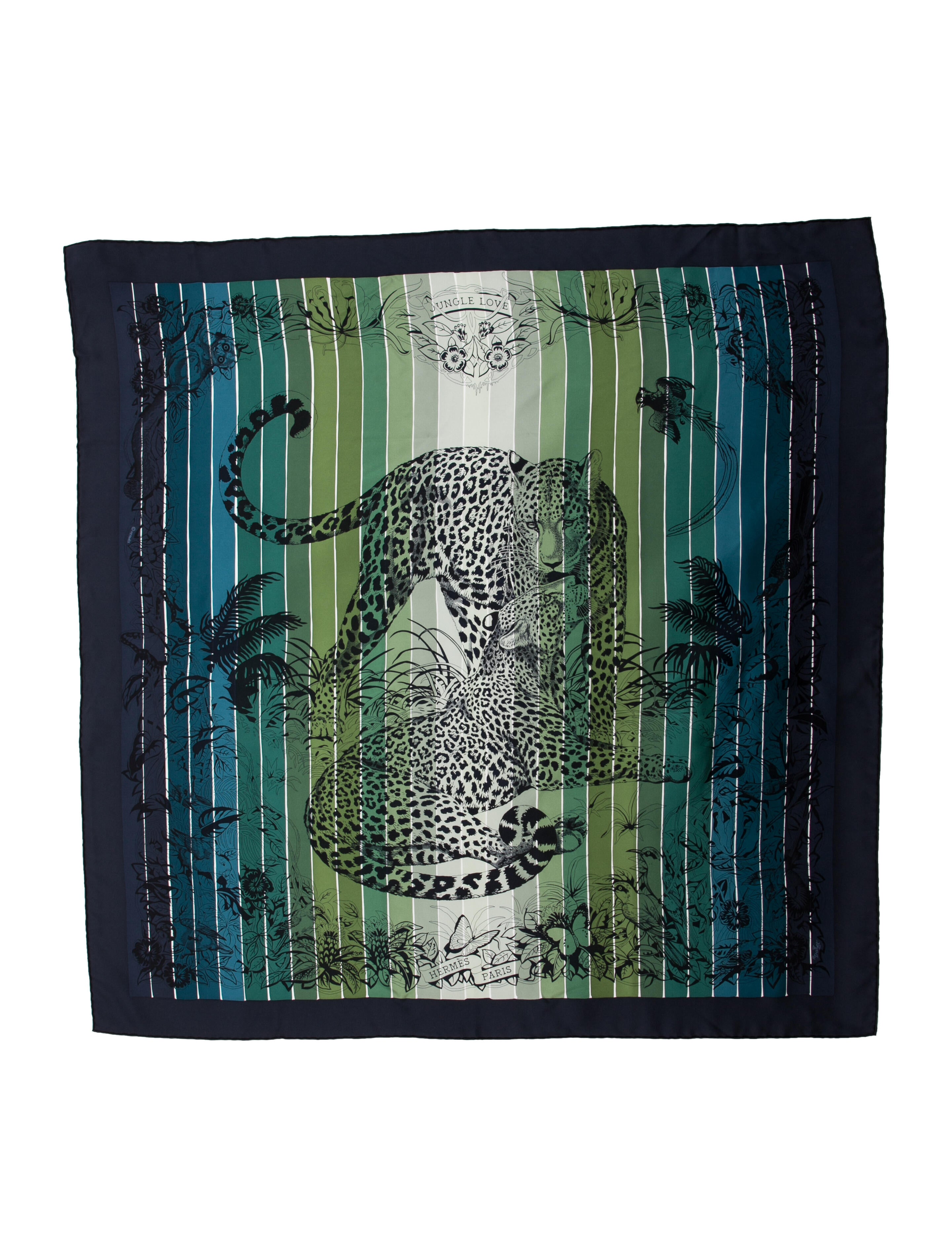 Hermès Jungle Love Rainbow Silk Scarf