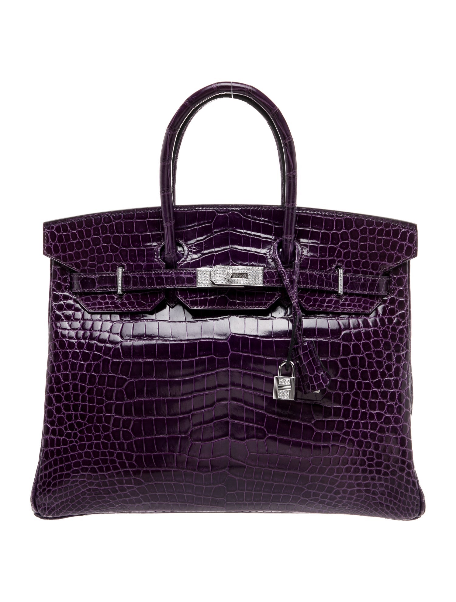 Hermès Shiny Porosus Crocodile 18K Diamond Birkin 35