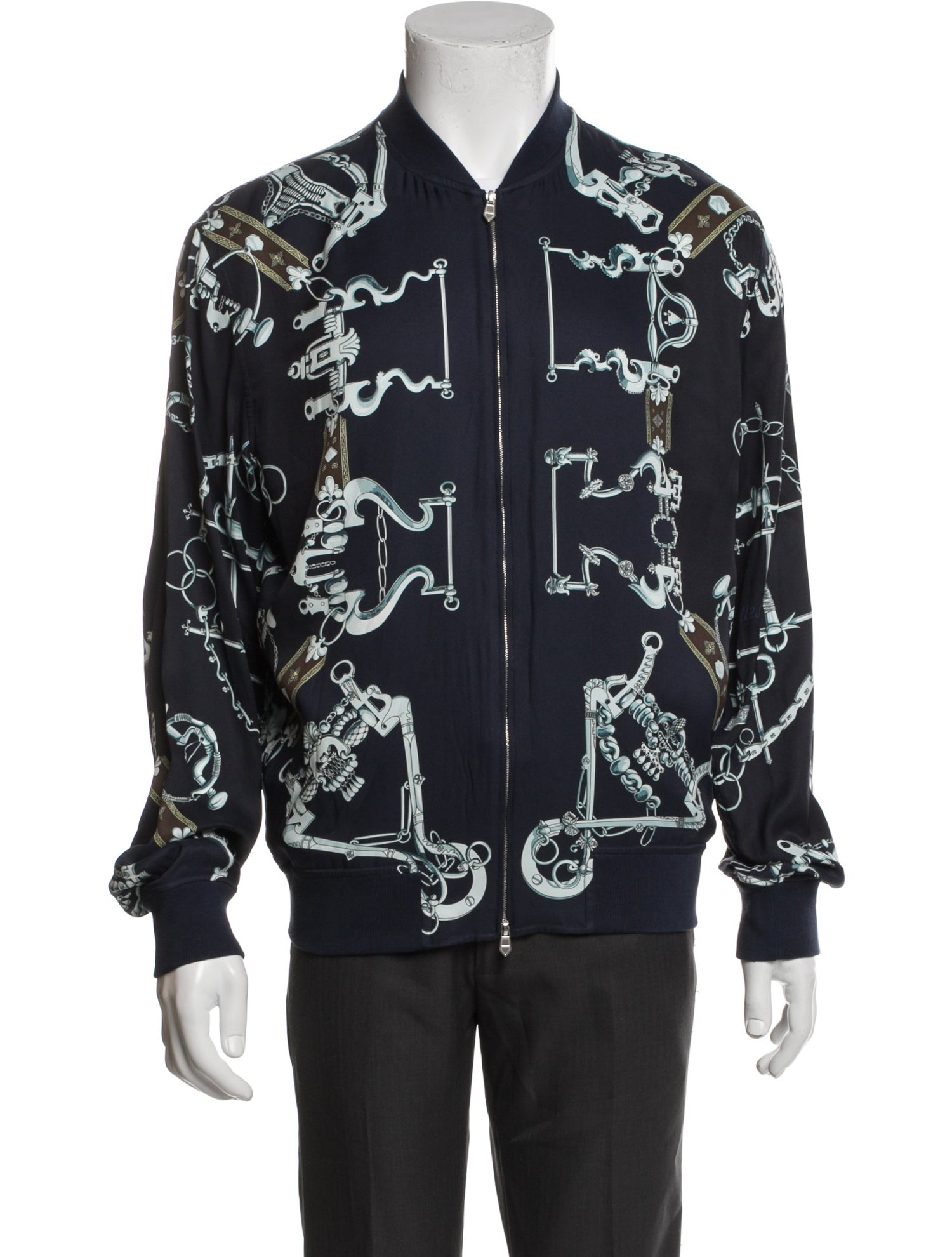 Hermès Silk Printed Bomber Jacket