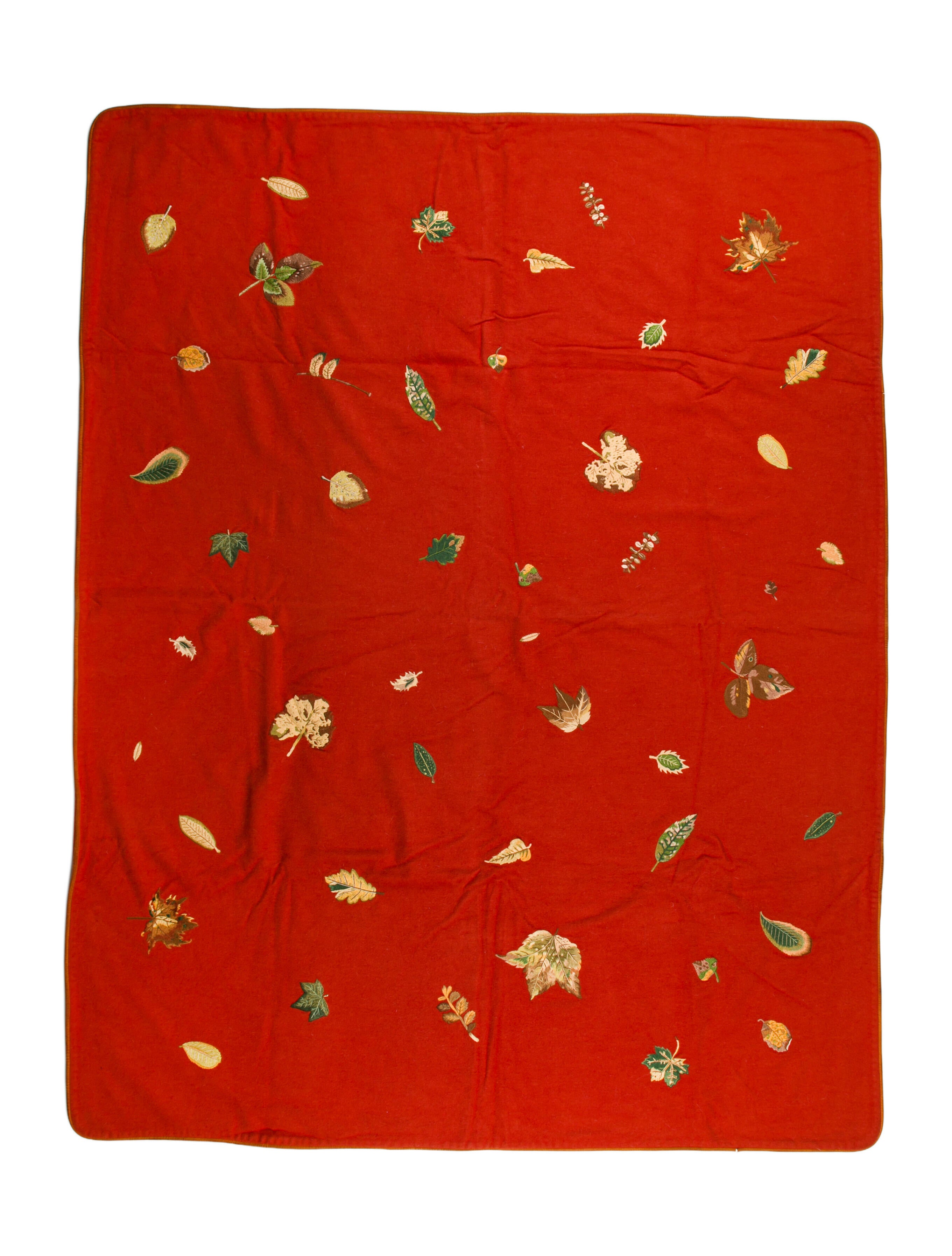 Hermès Wool Embroidred Throw Blanket