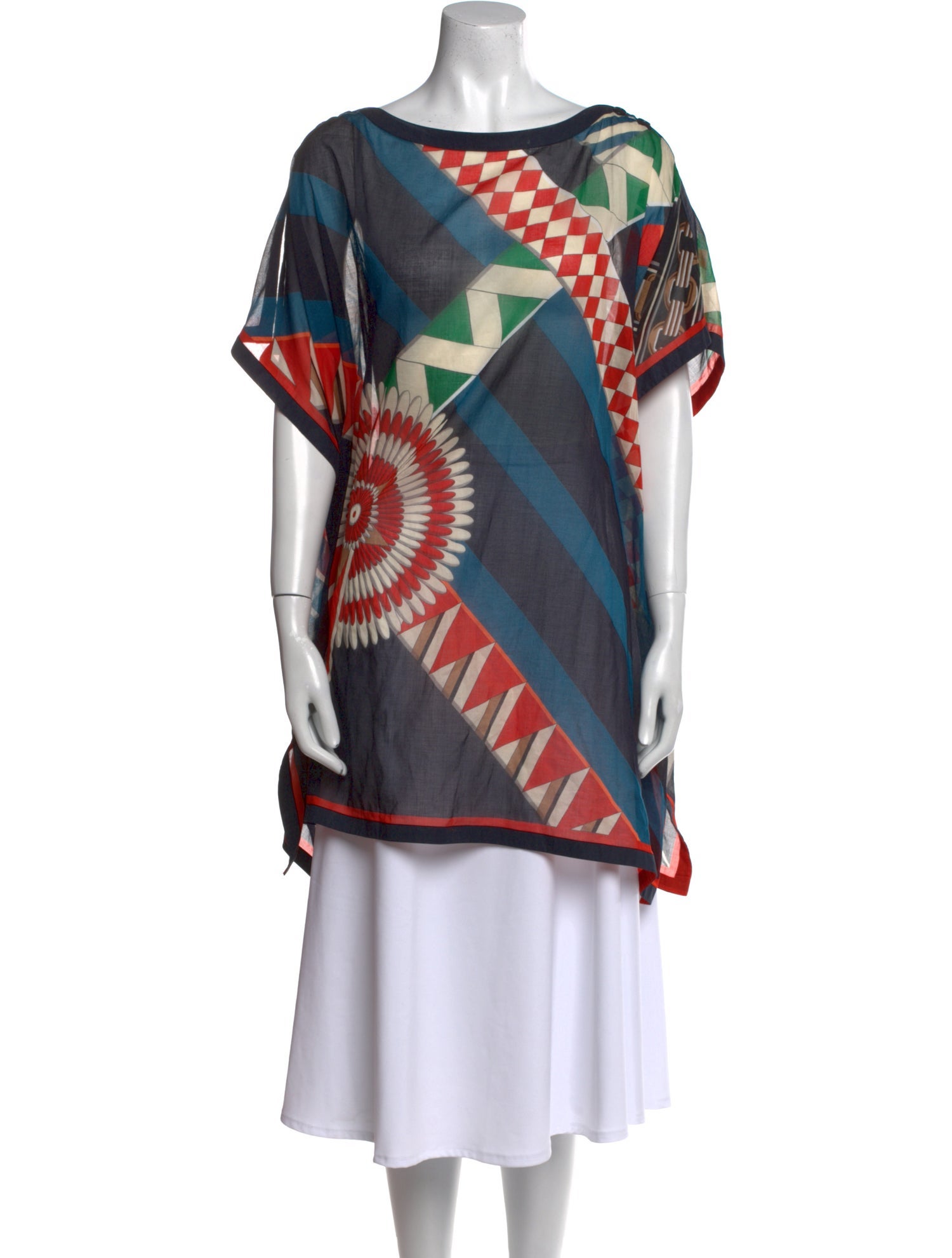 Hermès Printed Bateau Neckline Tunic