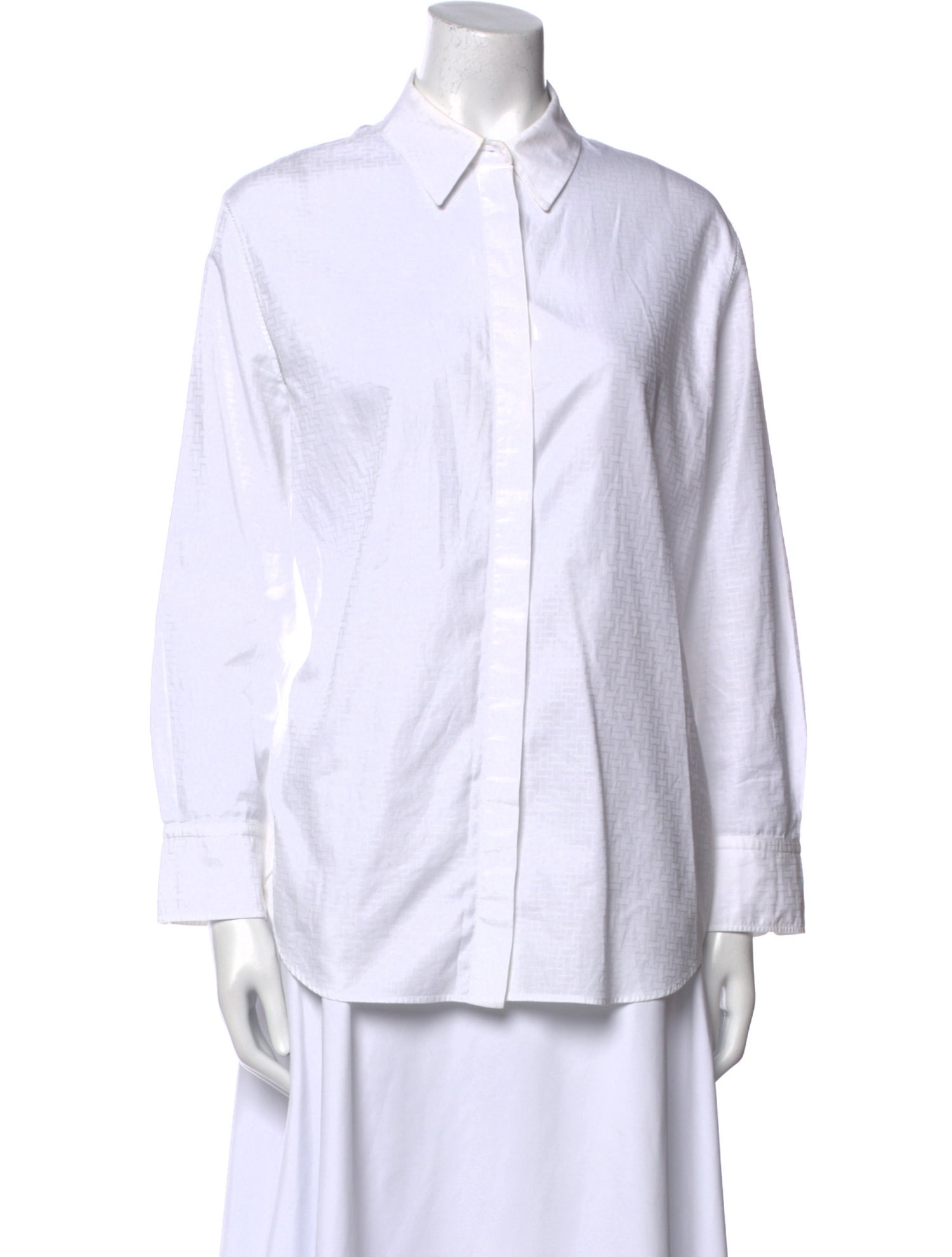 Hermès Long Sleeve Button-Up Top