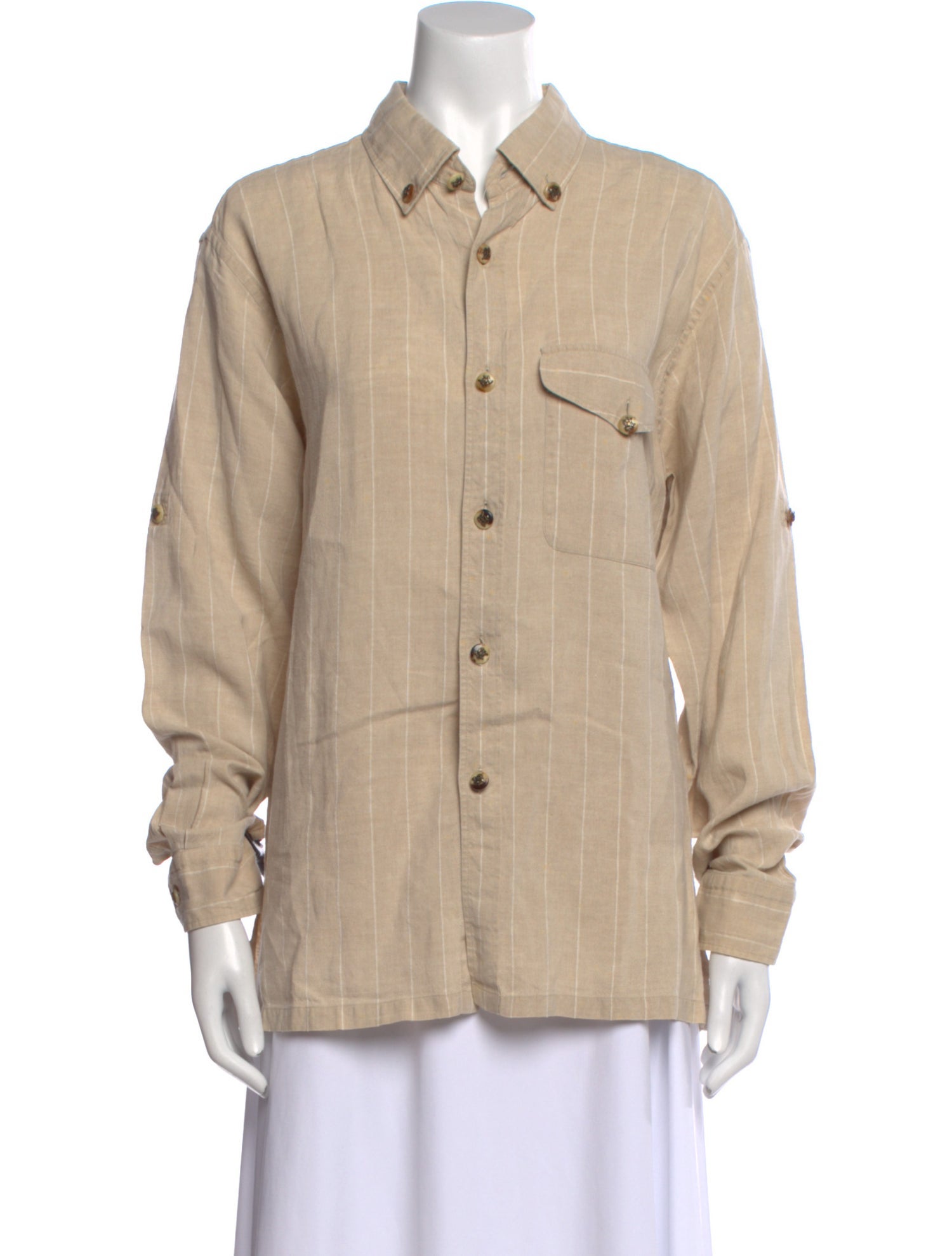 Hermès Long Sleeve Button-Up Top