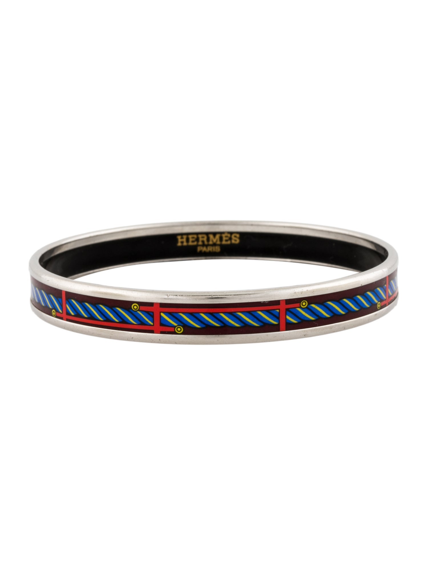 Hermès Narrow Enamel Bangle Bracelet