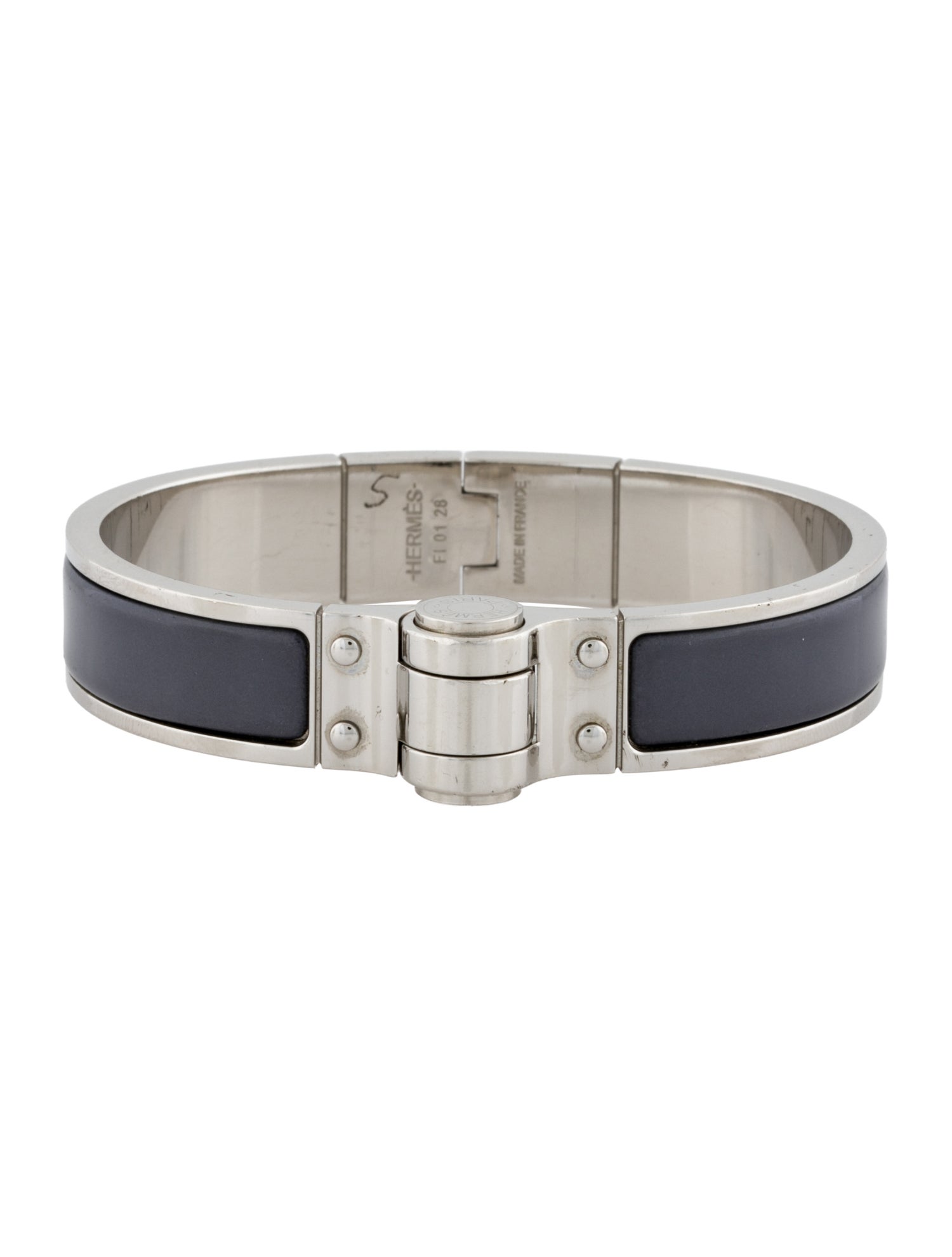 Hermès Narrow Hinged Enamel Bangle Bracelet