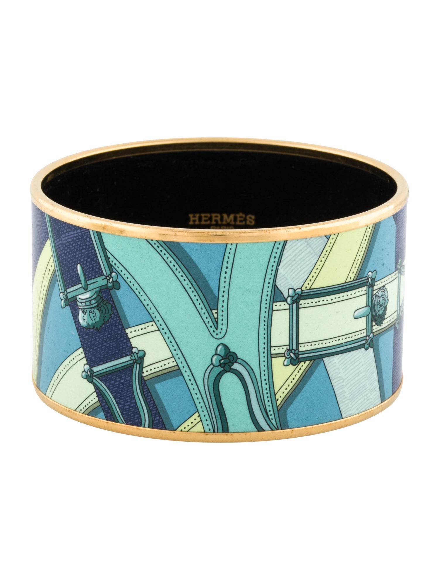 Hermès Extra Wide Enamel Bangle Bracelet