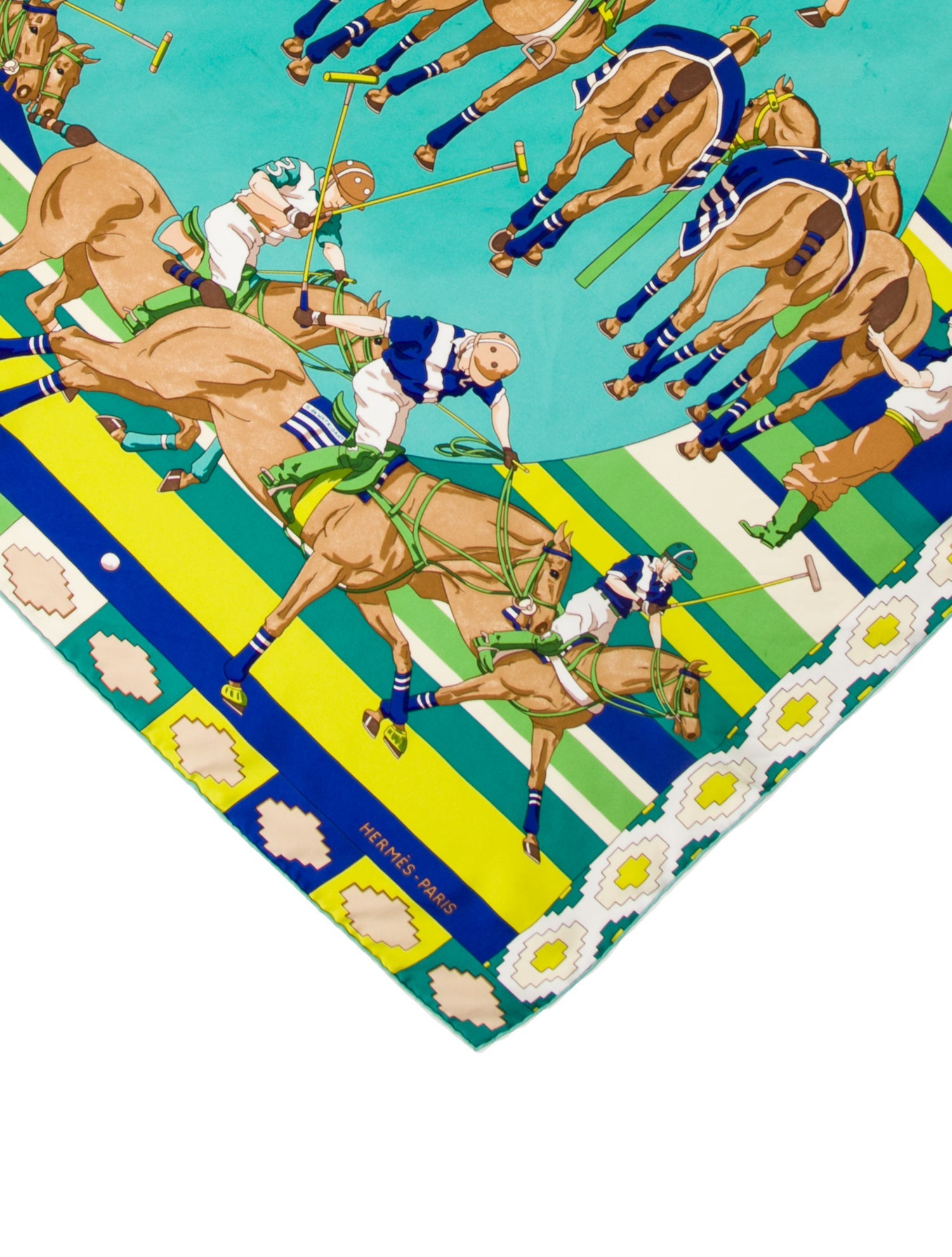 Hermès Les Poneys De Polo Silk Scarf