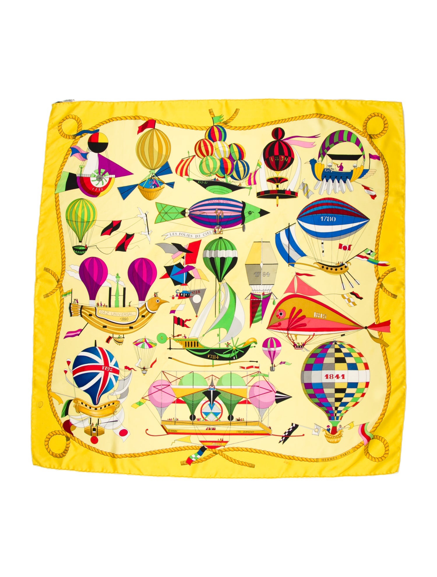Hermès Les Folies Du Ciel Silk Scarf