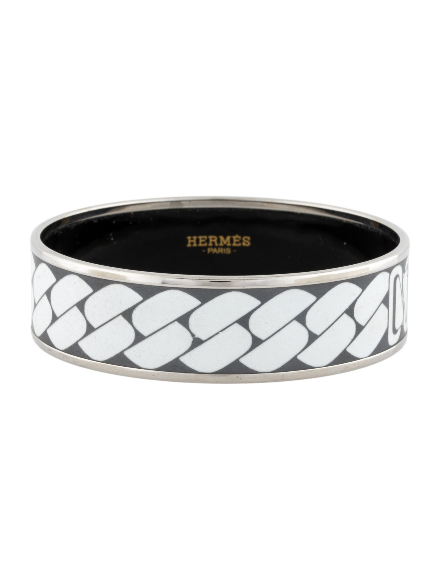 Hermès Wide Enamel Bangle Bracelet