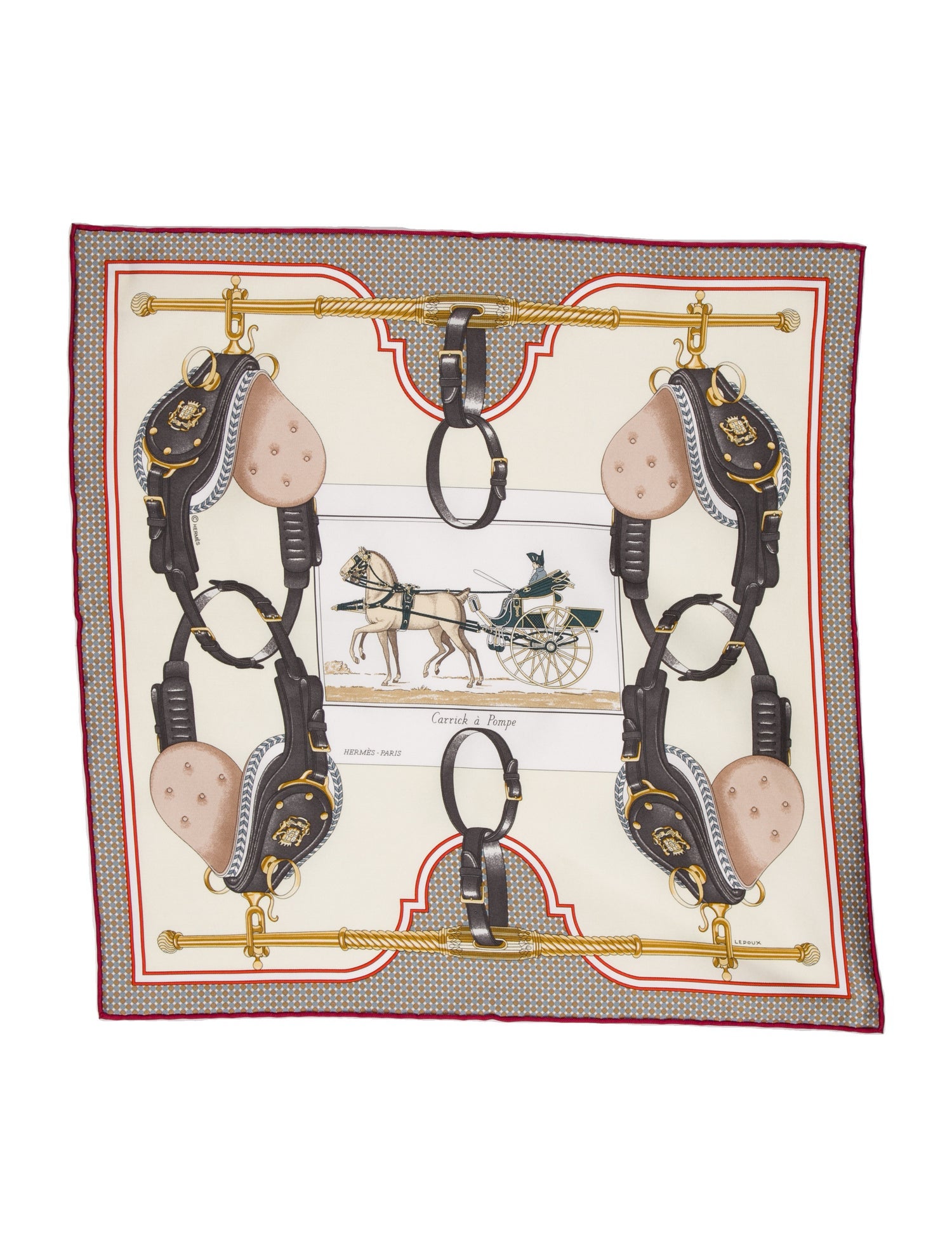 Hermès Carrick à Pompe Silk Scarf w/ Tags