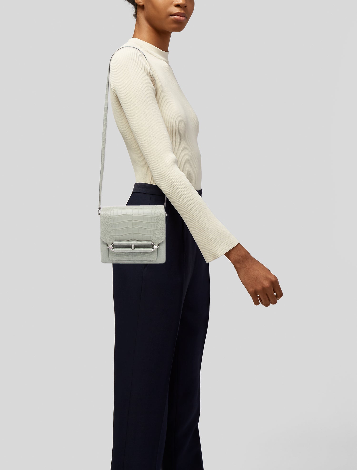 Hermès Matte Alligator Mini Sac Roulis 18