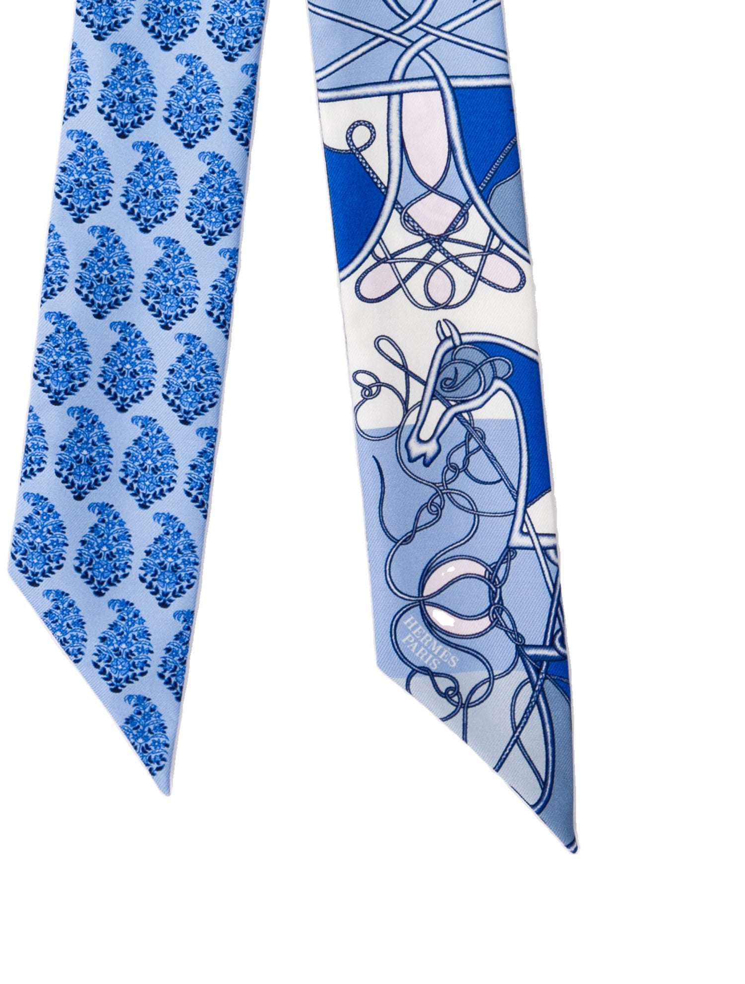 Hermès Coup de Fouet au Bloc Silk Twilly Scarf