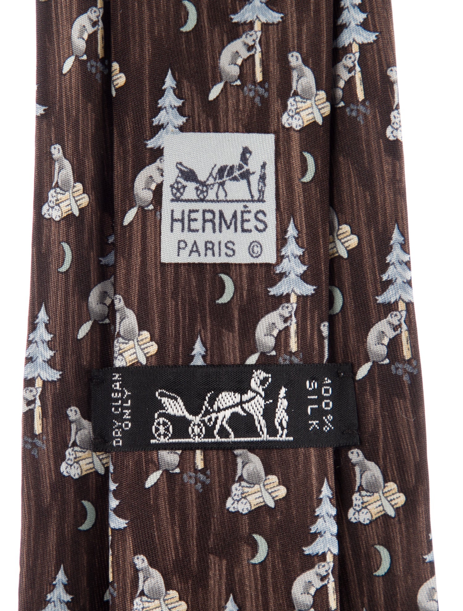 Hermès Silk Printed Tie