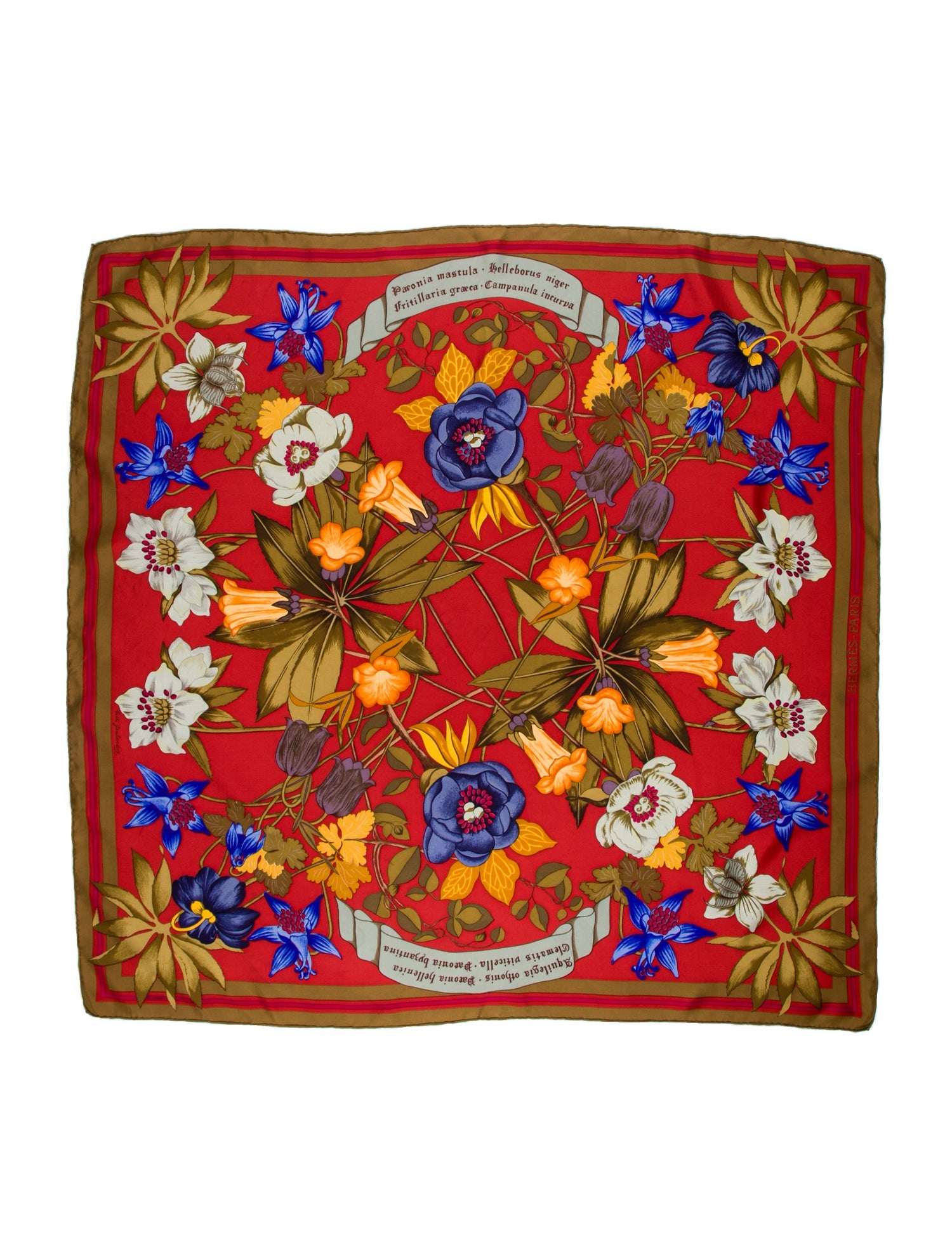 Hermès Paeonia Mastula Silk Scarf