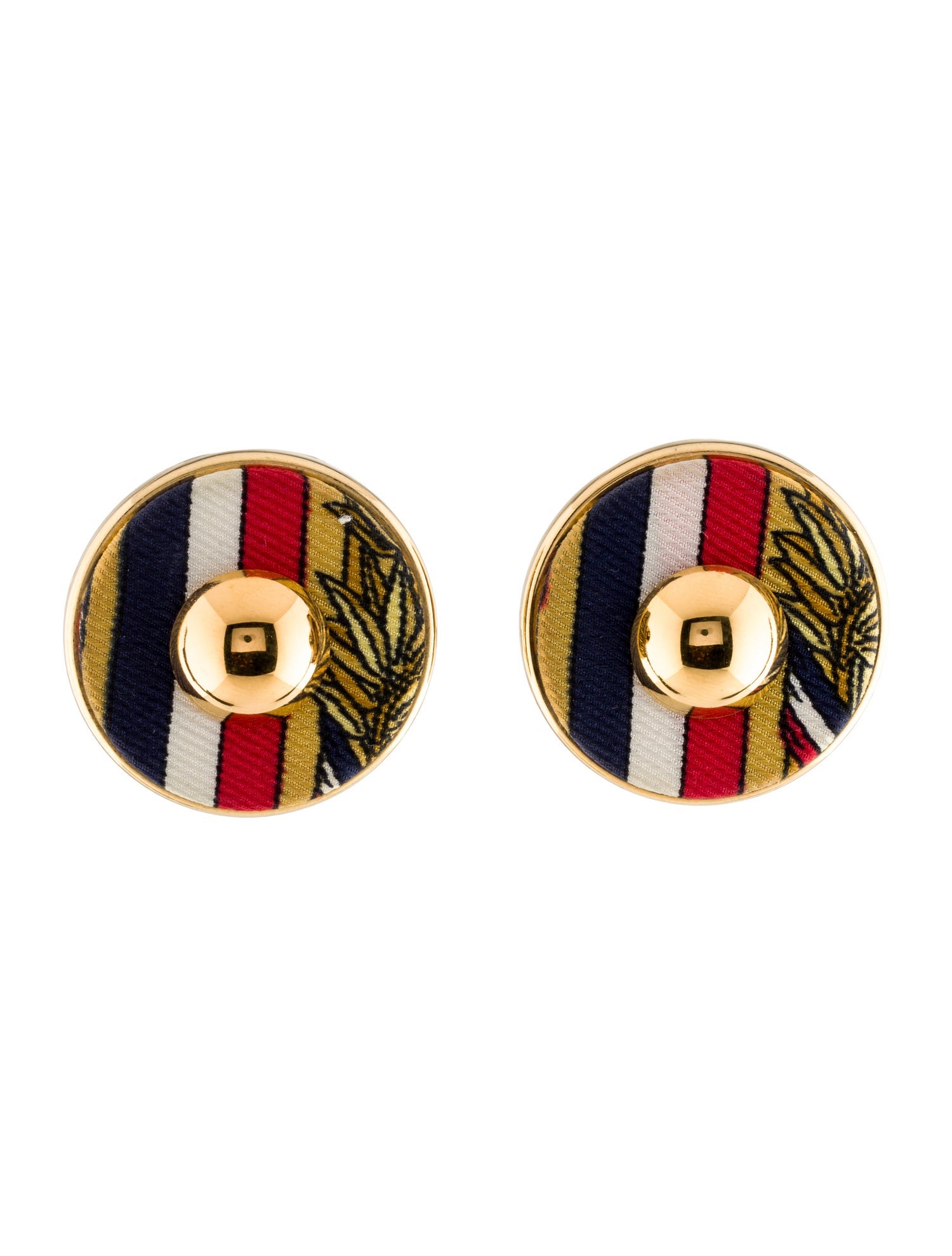 Hermès Vintage Silk Clip-On Earrings