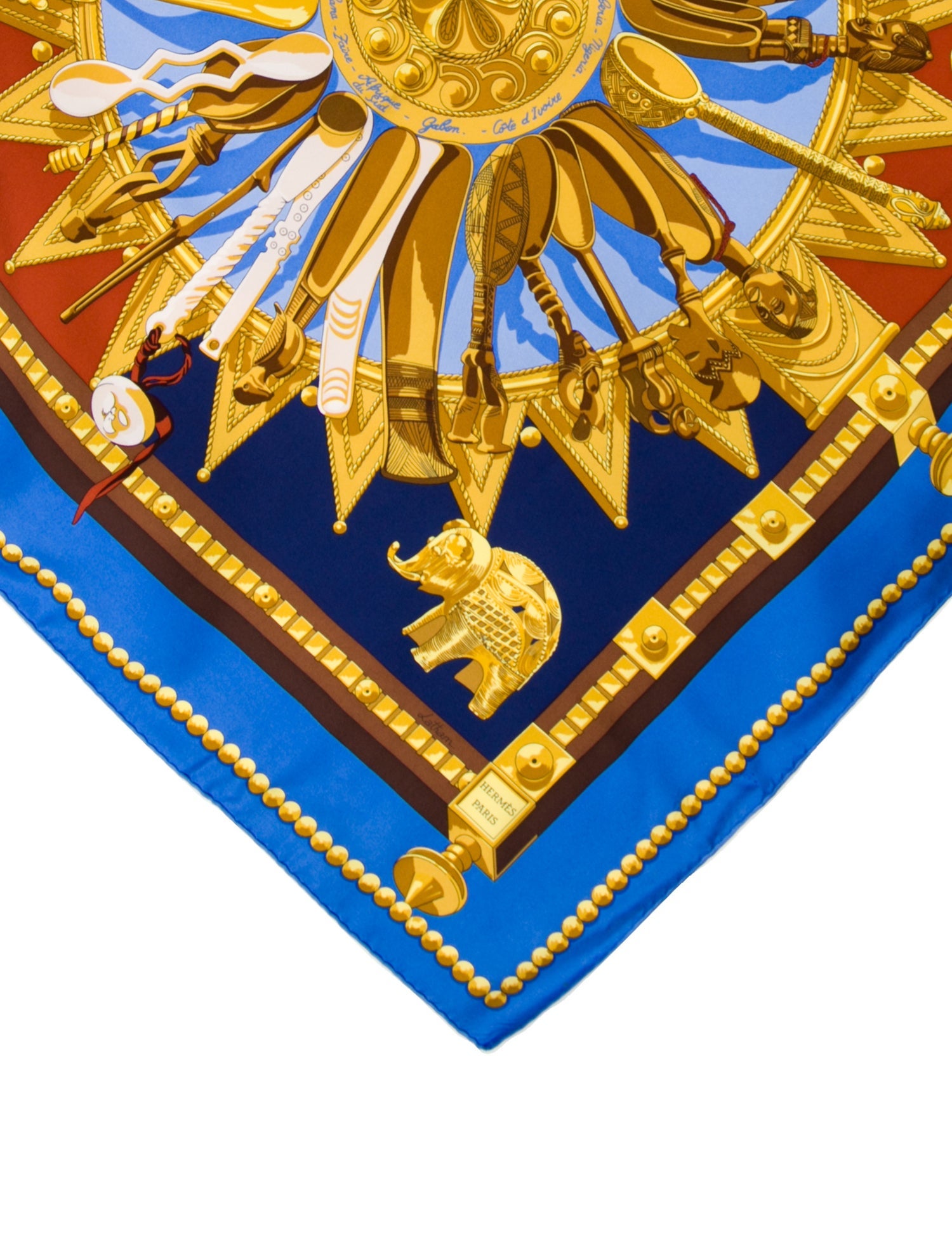 Hermès Cuillers D'Afrique Silk Scarf