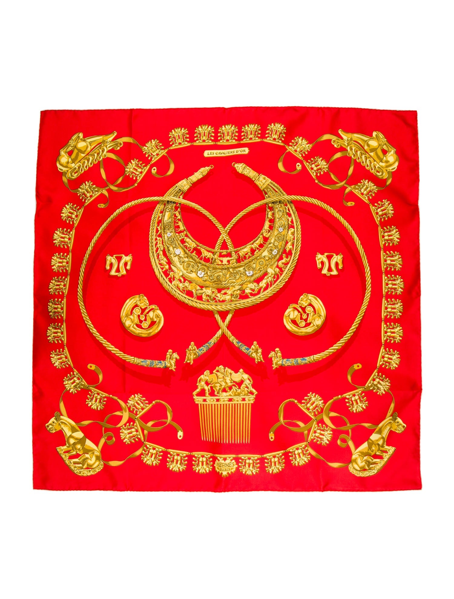 Hermès Les Cavaliers d'Or Silk Scarf