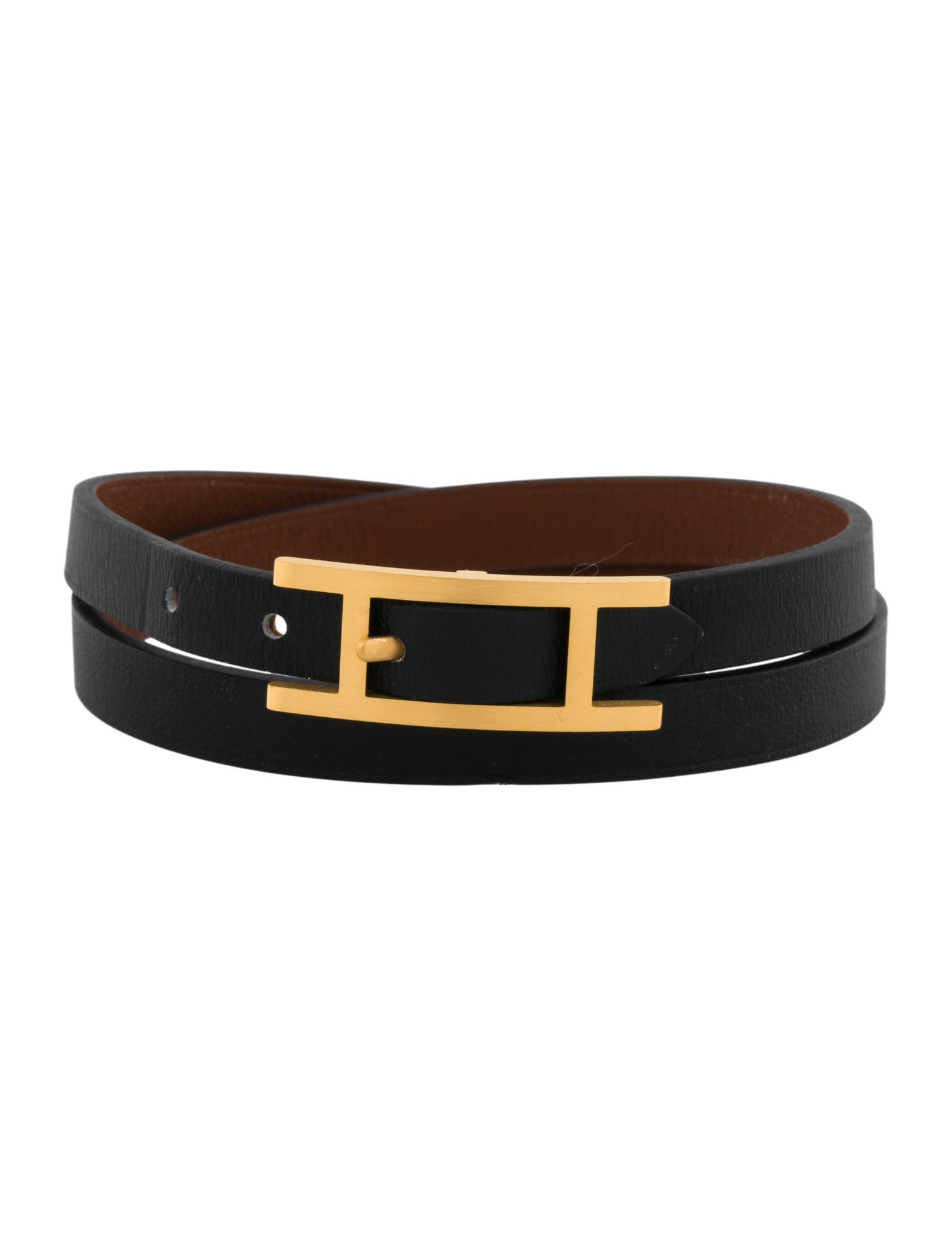 Hermès Leather Behapi Wrap Bracelet