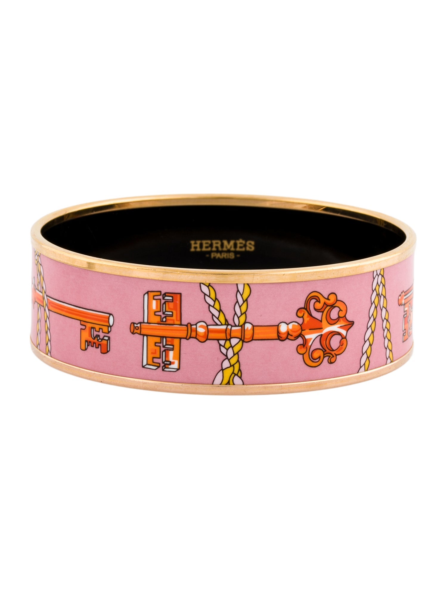 Hermès Wide Enamel Bangle Bracelet