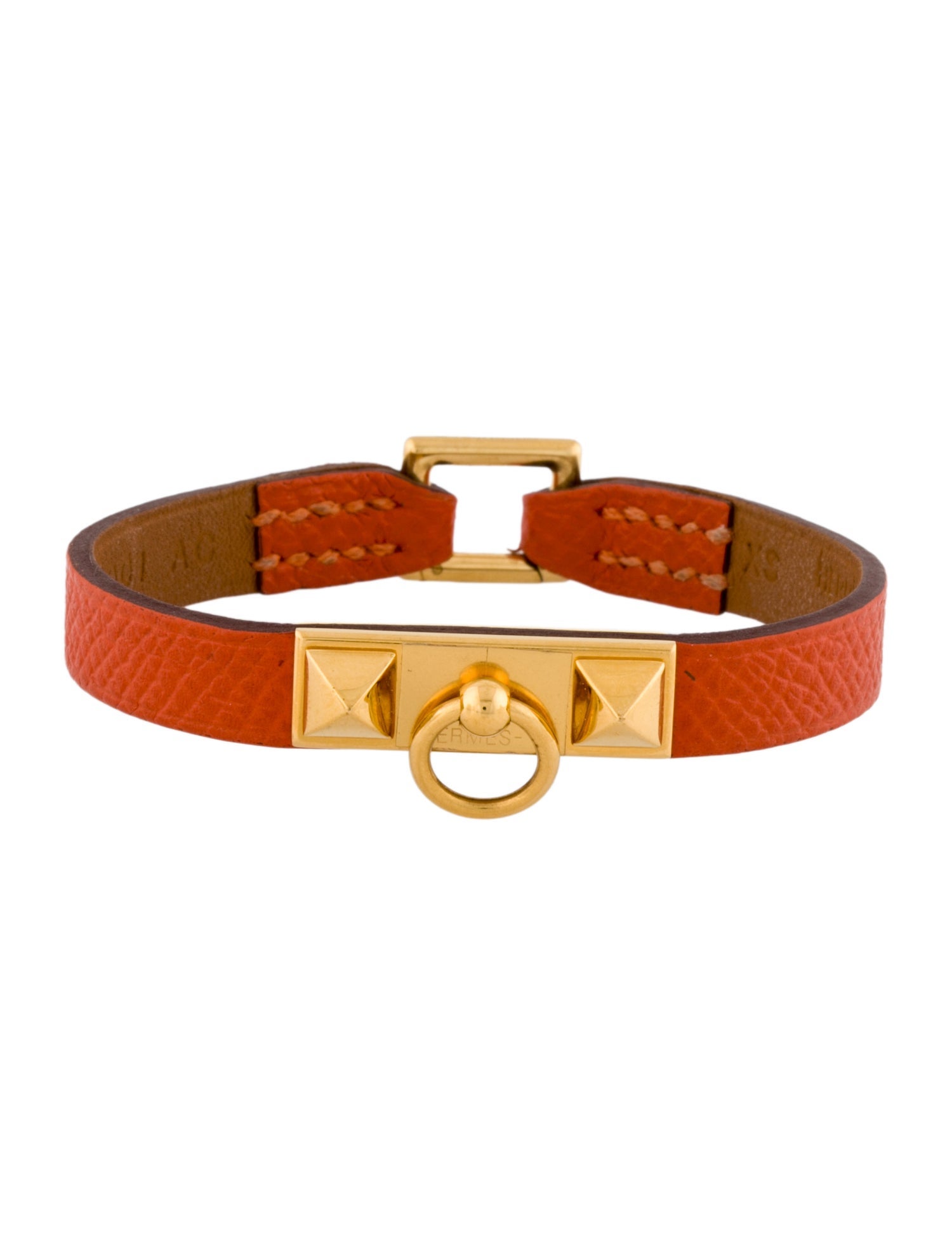 Hermès Leather Micro Rivale Bracelet