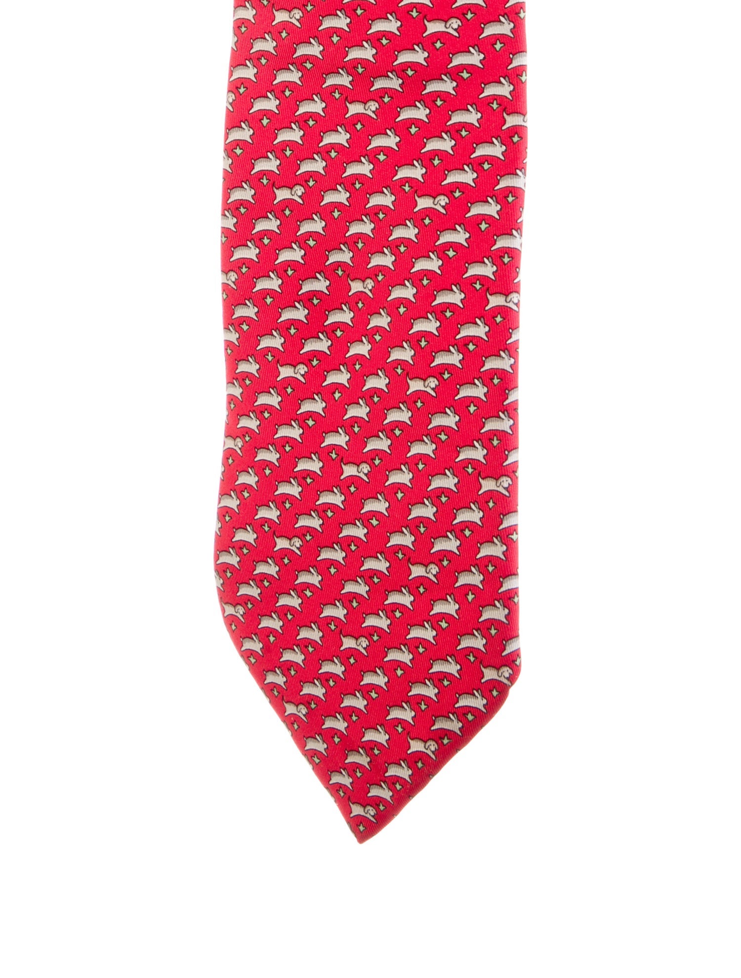 Hermès Pattern Print Silk Tie