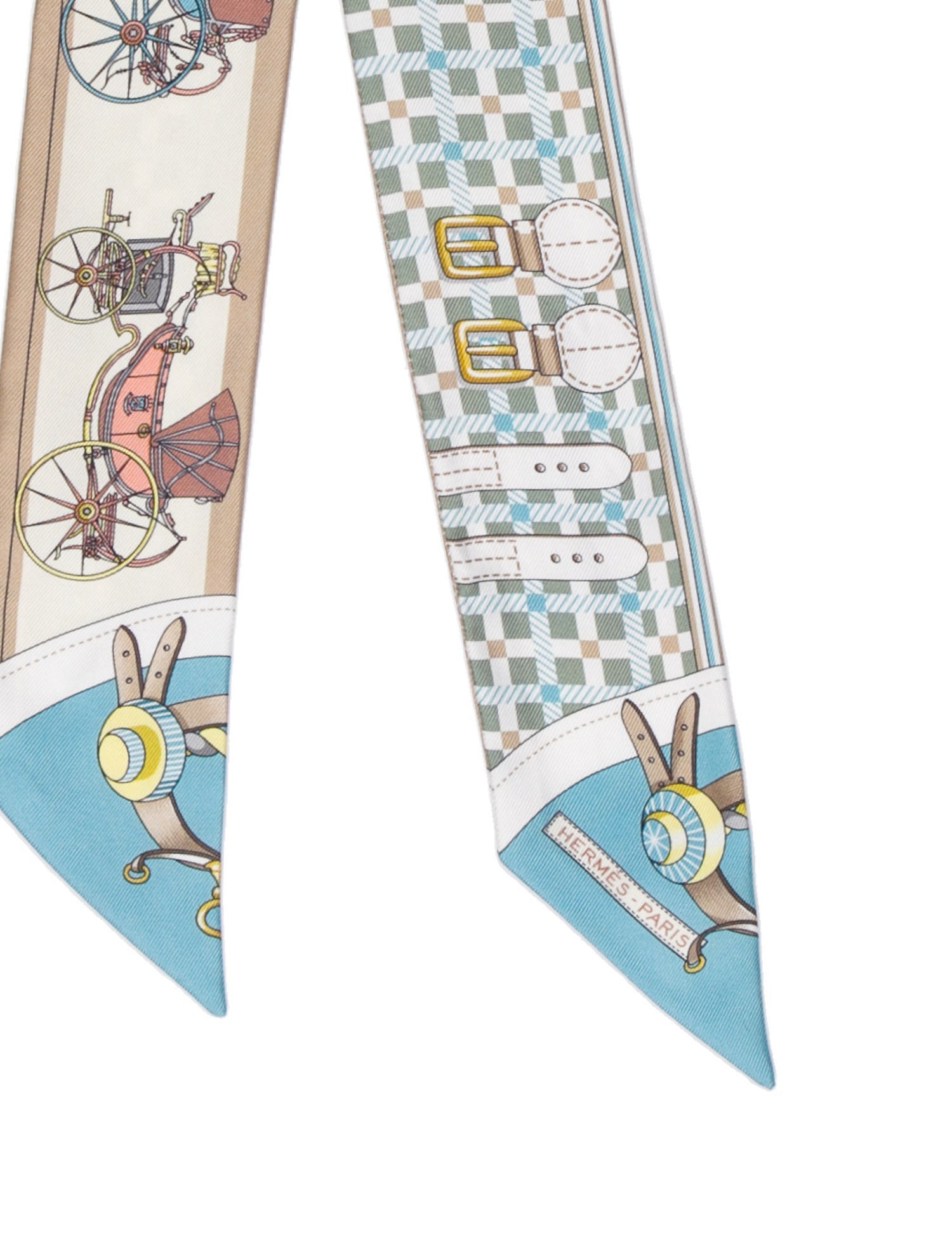 Hermès Les Voitures Nouvelle Silk Twilly Scarf