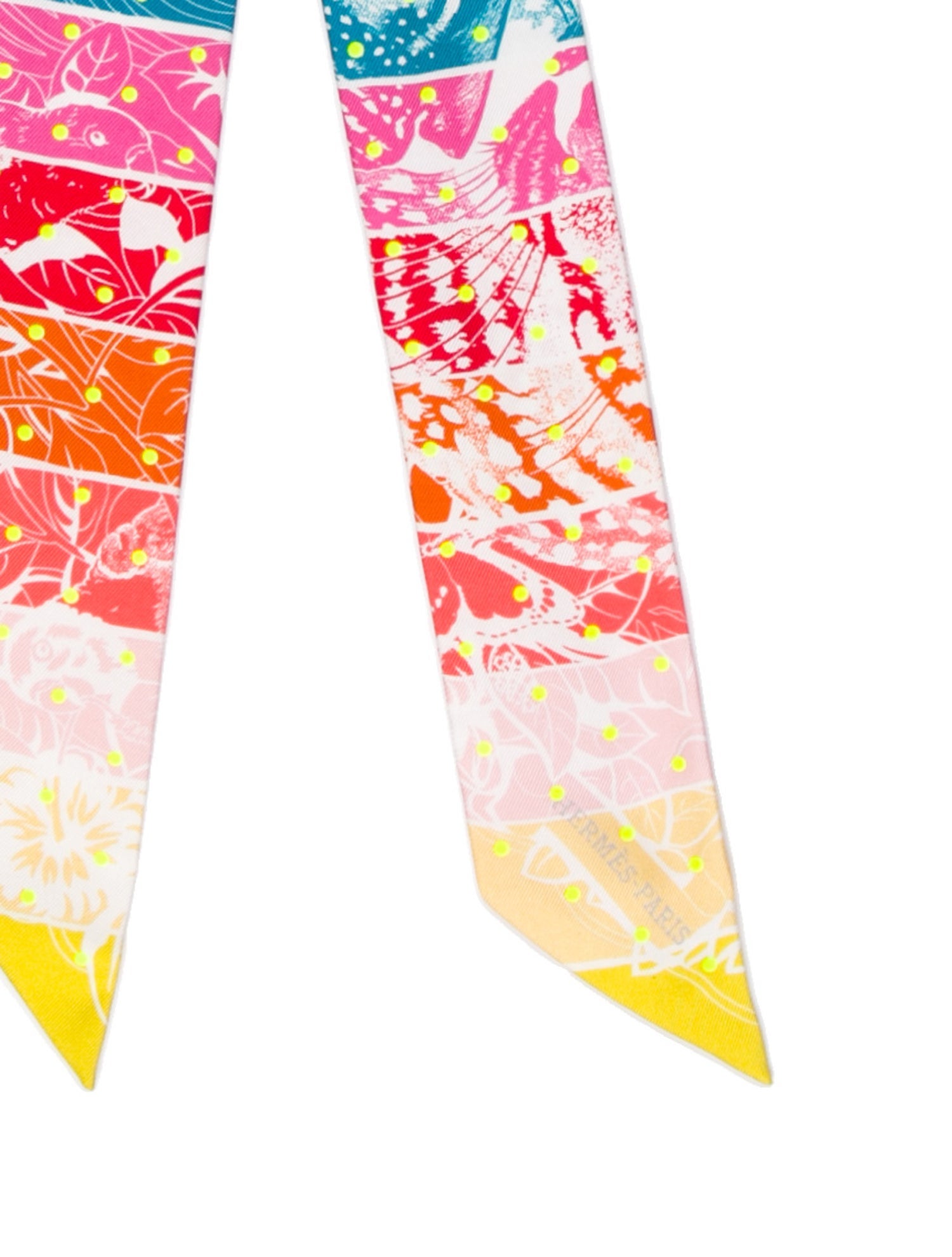 Hermès Jungle Love Rainbow Silk Twilly Scarf