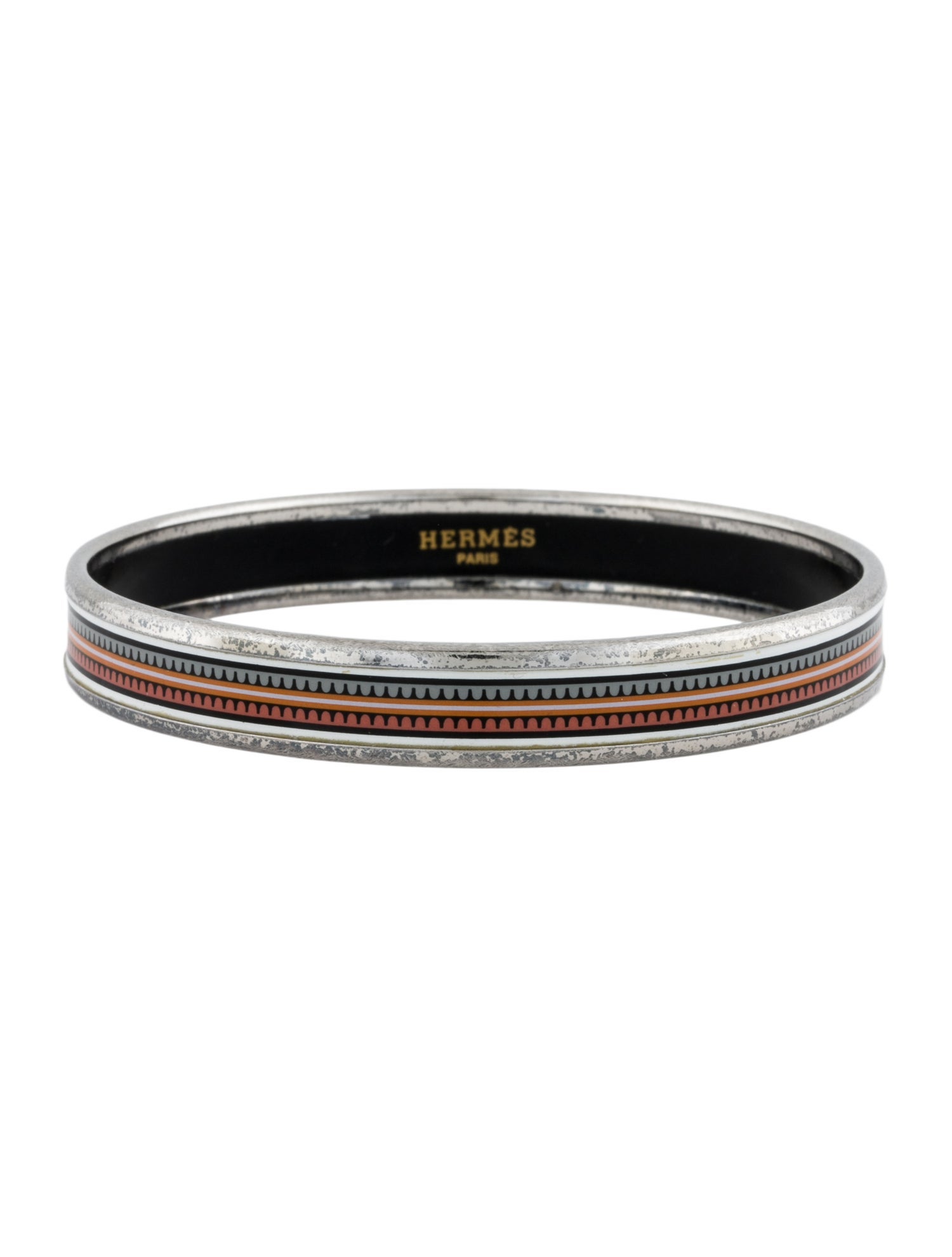 Hermès Narrow Enamel Bangle Bracelet
