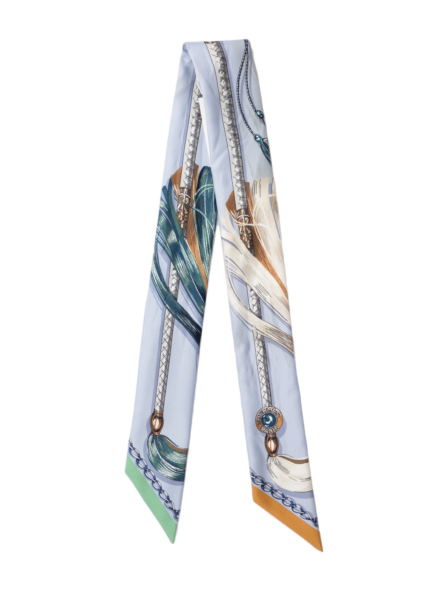 Hermès Cavalcades Silk Twilly Scarf
