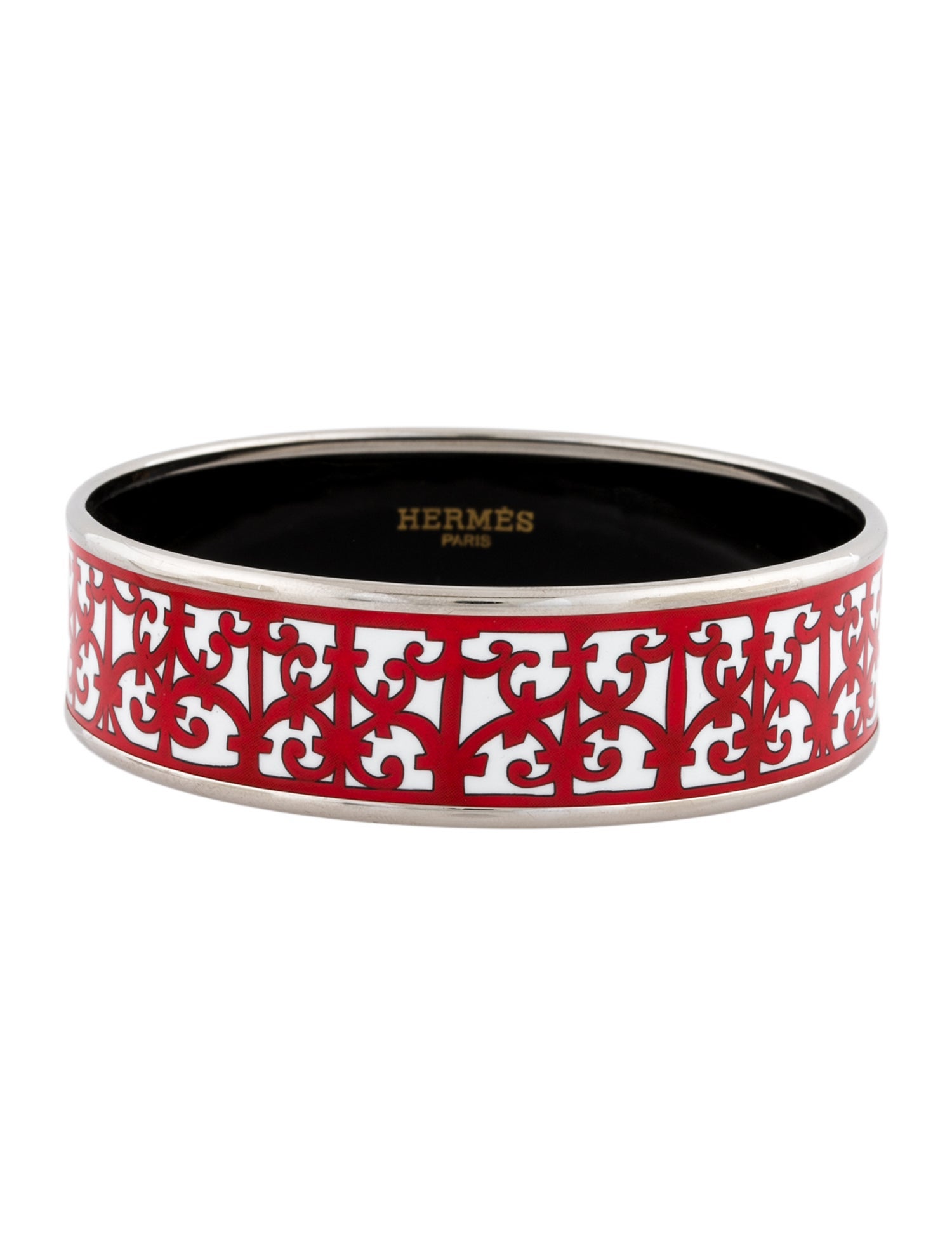 Hermès Wide Enamel Balcons du Guadalquivir Bangle Bracelet