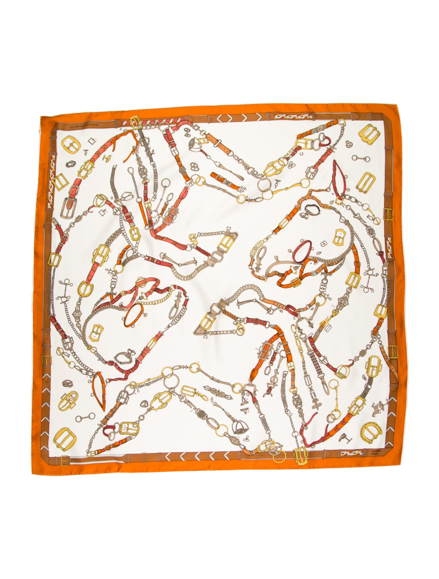 Hermès Les Chevaux Dechaines Silk Scarf