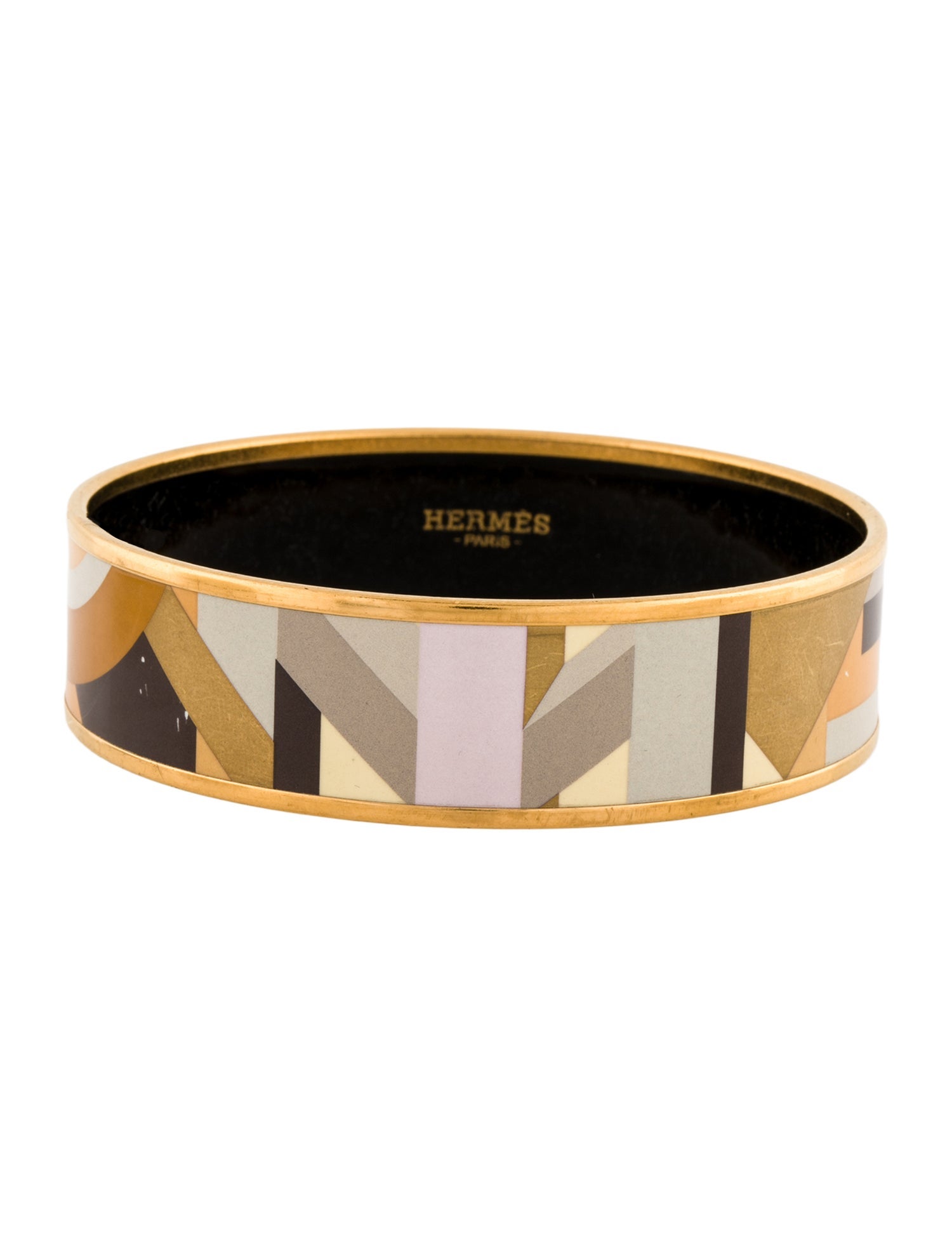 Hermès Wide Enamel Bangle Bracelet