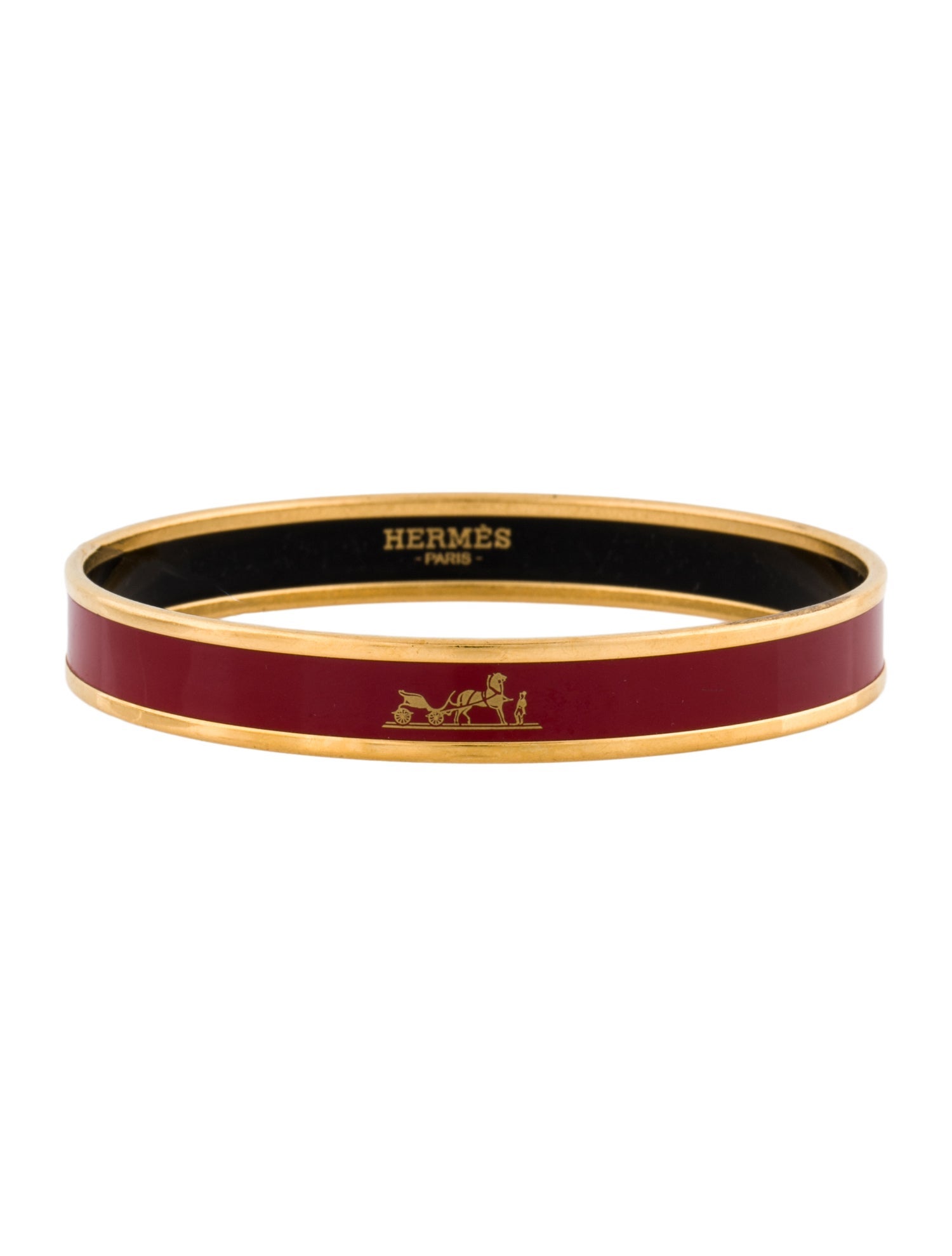 Hermès Narrow Enamel Calèche Bangle Bracelet