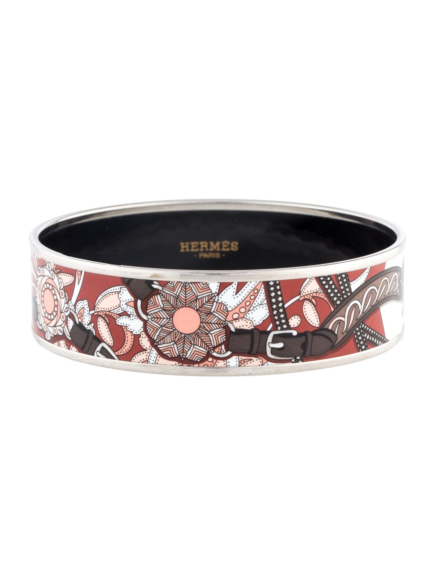 Hermès Wide Enamel Bangle Bracelet