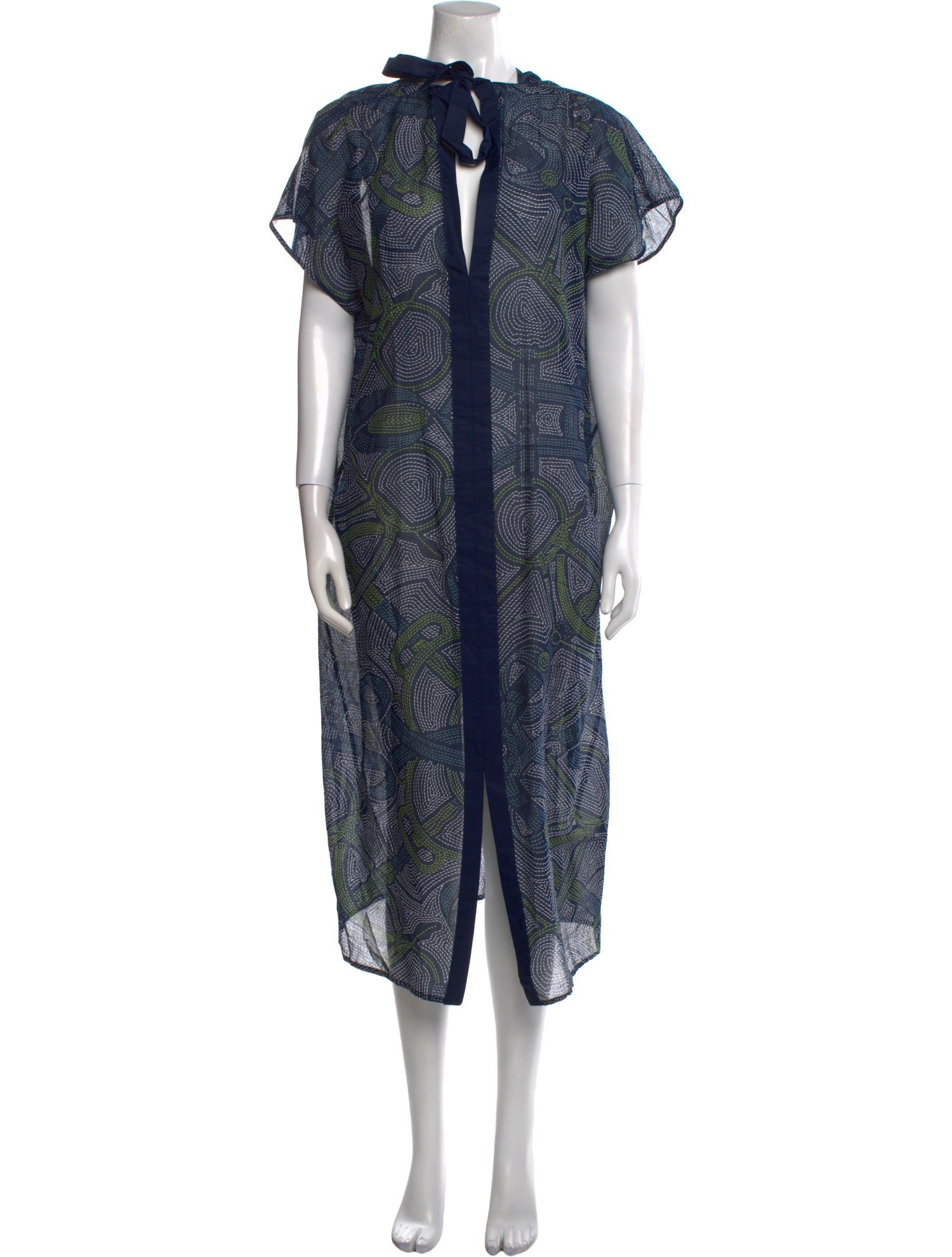 Hermès Printed Midi Length Dress