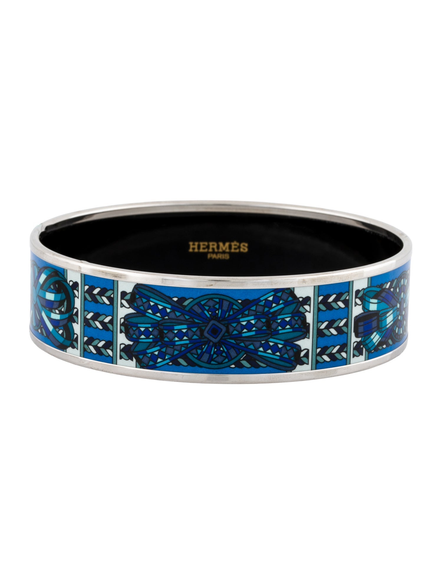 Hermès Wide Enamel Bangle Bracelet