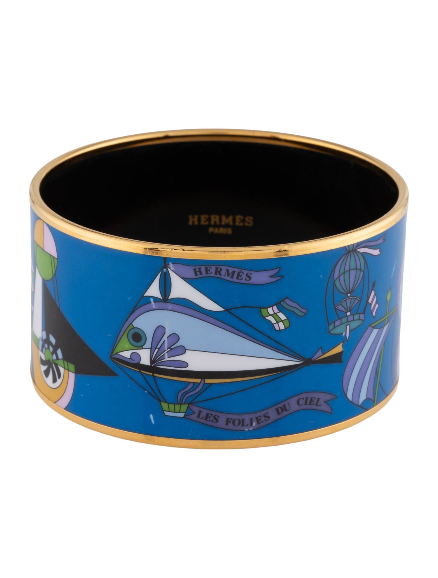 Hermès Enamel Extra Wide Bangle Bracelet